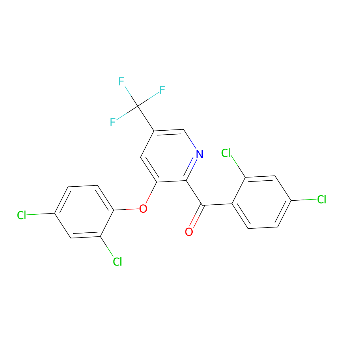 [3-(2,4-Dichlorophenoxy)-5-(trifluoromethyl)-2-pyridinyl](2,4-dichlorophenyl)methanone molecular structure, CAS 306977-37-7