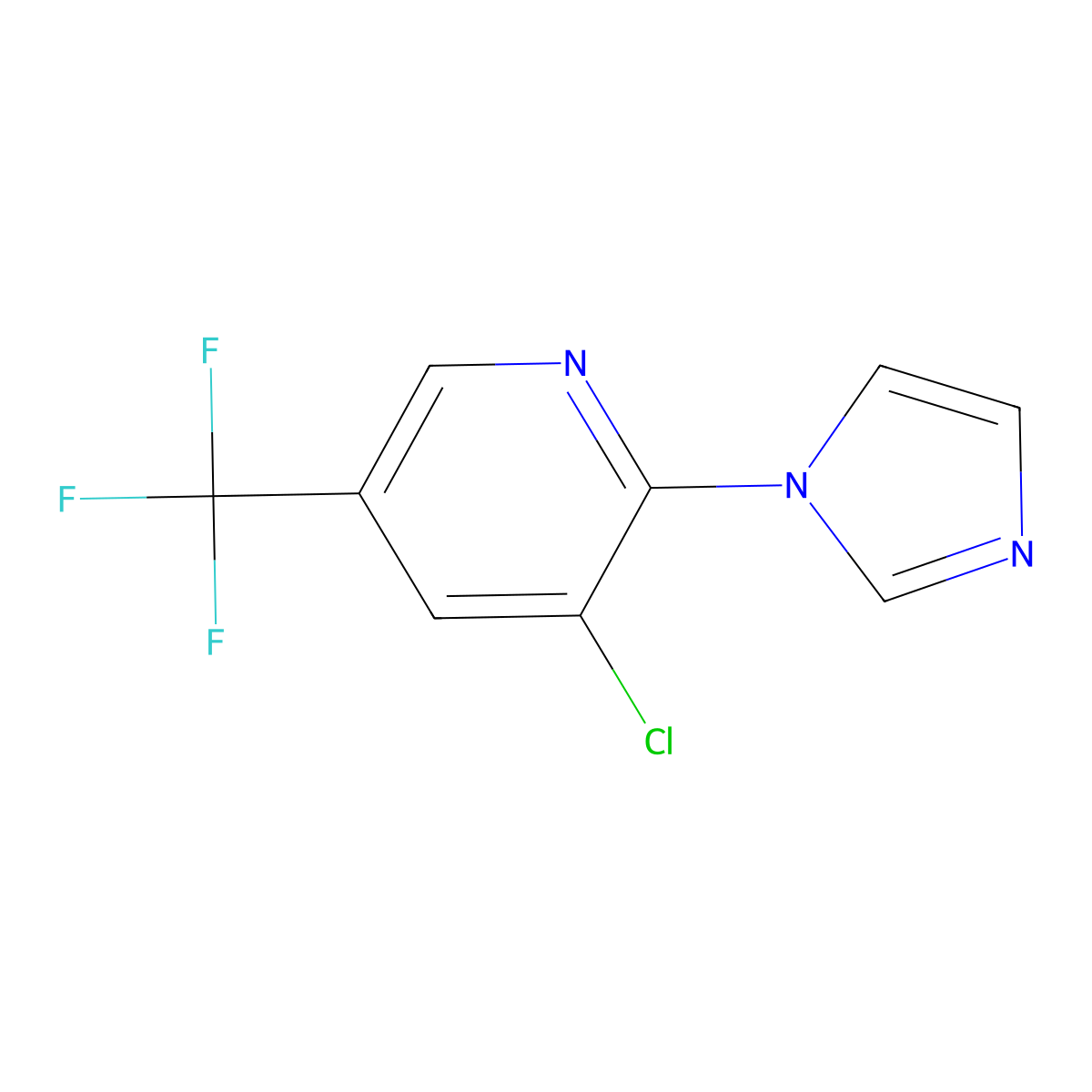 3-chloro-2-(1H-imidazol-1-yl)-5-(trifluoromethyl)pyridine molecular structure, CAS 306977-44-6