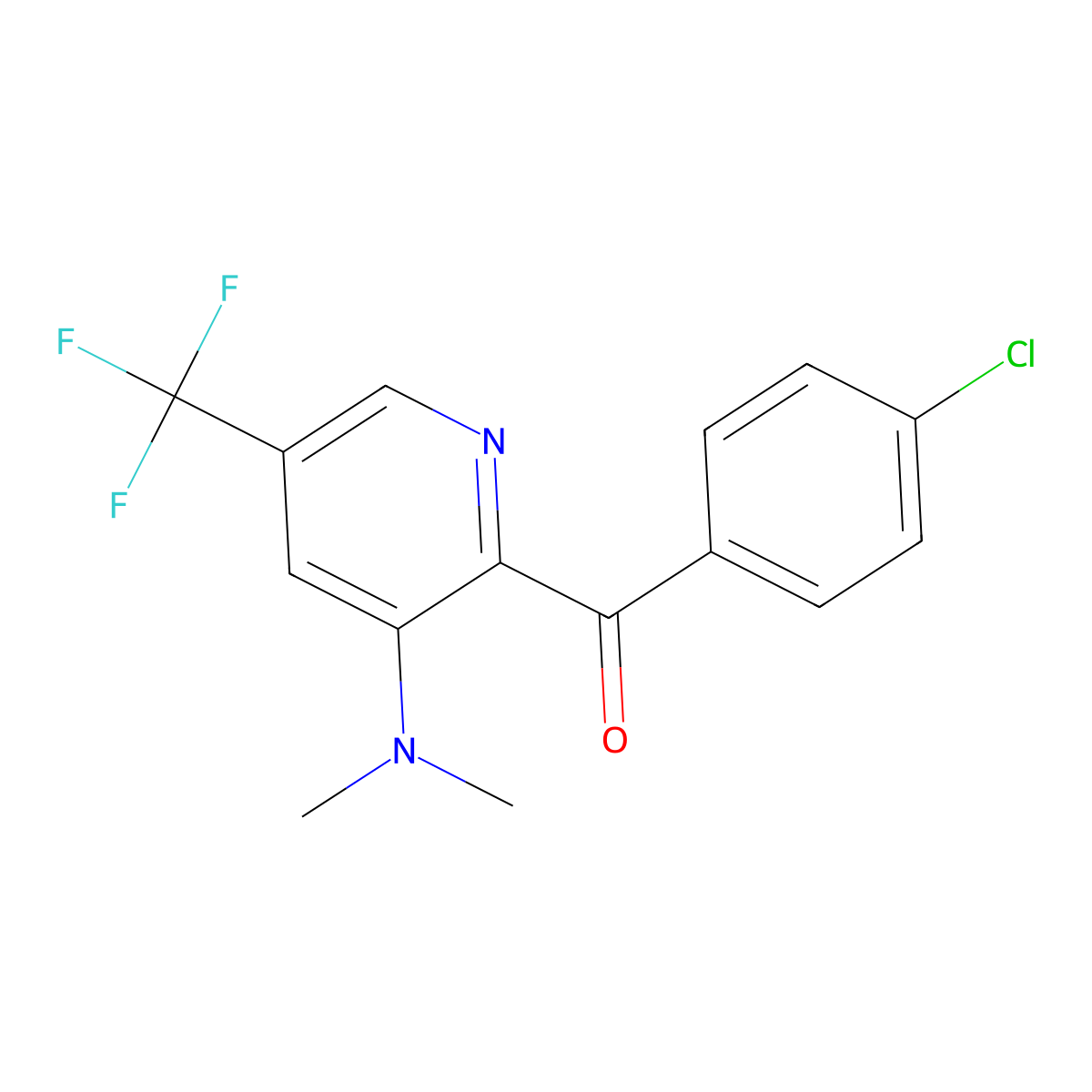(4-Chlorophenyl)[3-(dimethylamino)-5-(trifluoromethyl)-2-pyridinyl]methanone molecular structure, CAS 306977-47-9