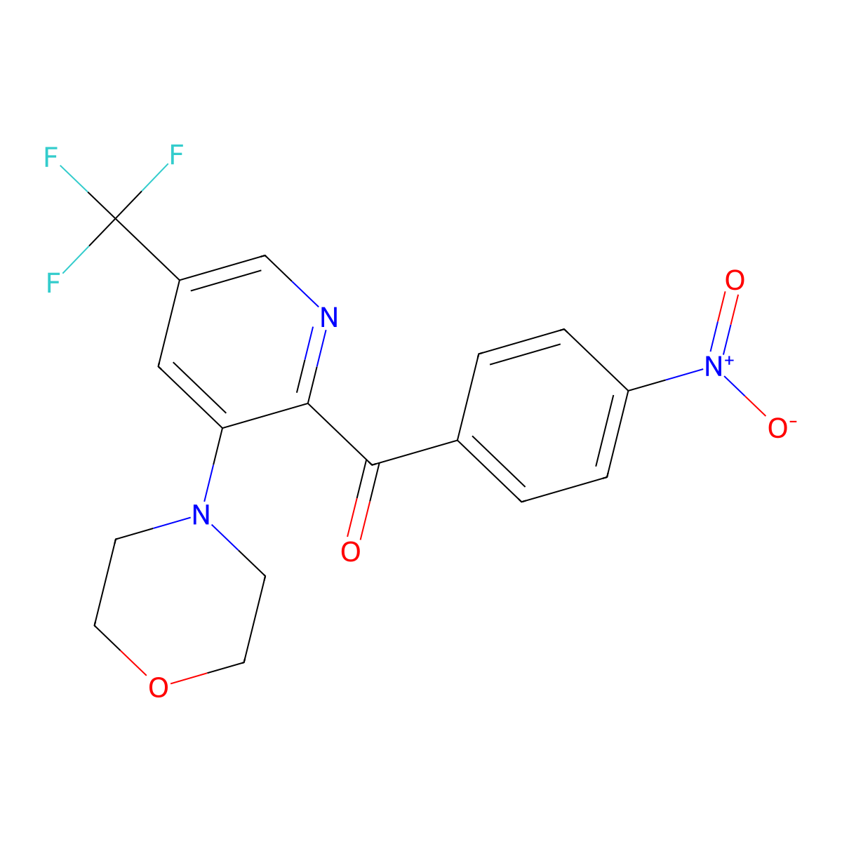 [3-Morpholino-5-(trifluoromethyl)-2-pyridinyl](4-nitrophenyl)methanone molecular structure, CAS 306977-49-1