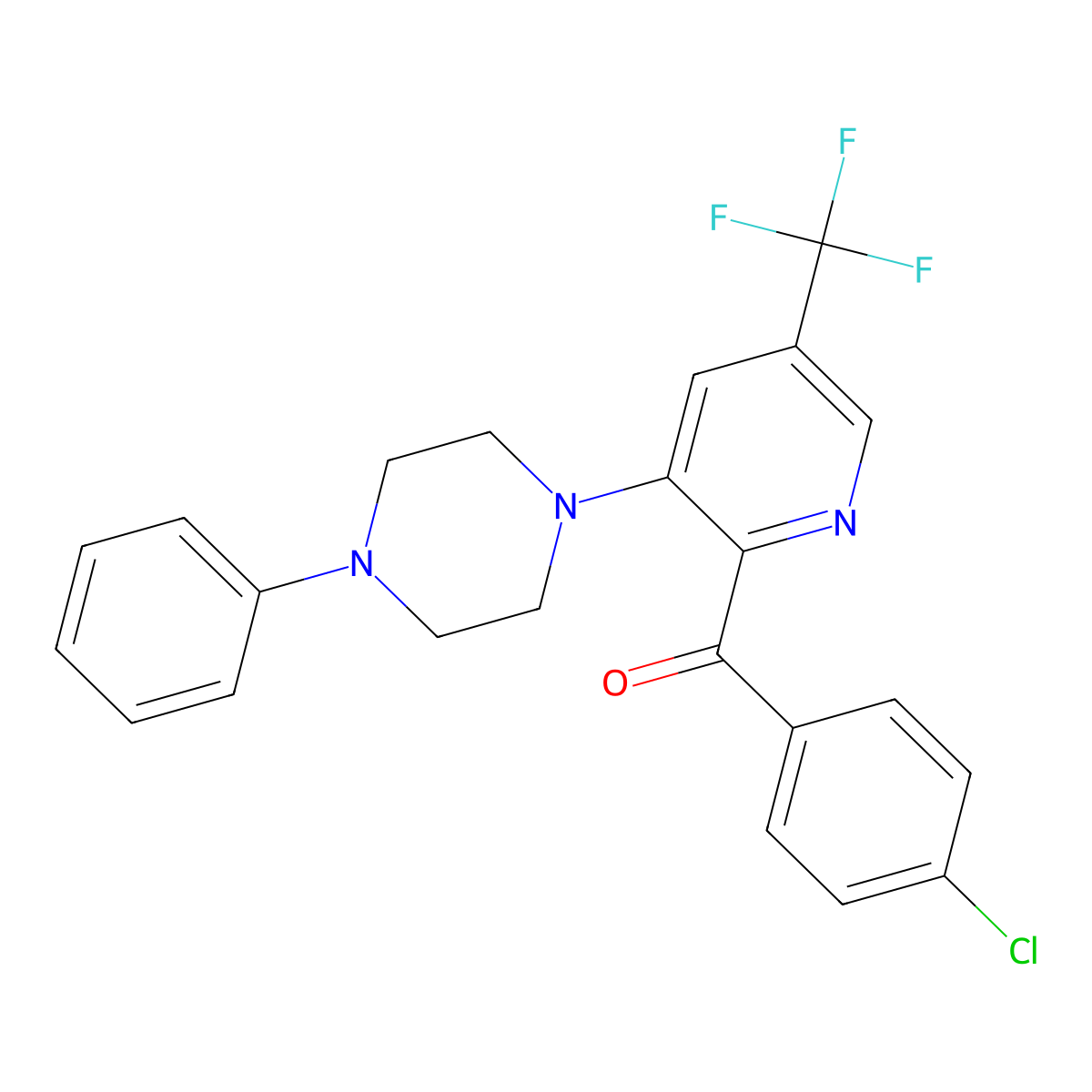 (4-Chlorophenyl)[3-(4-phenylpiperazino)-5-(trifluoromethyl)-2-pyridinyl]methanone molecular structure, CAS 306977-50-4