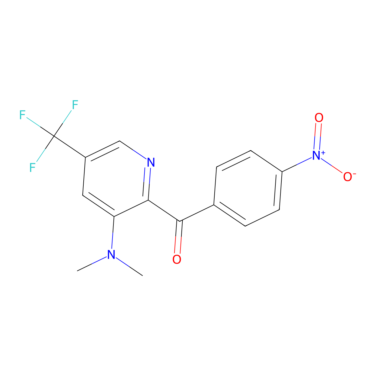 [3-(Dimethylamino)-5-(trifluoromethyl)-2-pyridinyl](4-nitrophenyl)methanone molecular structure, CAS 306977-51-5