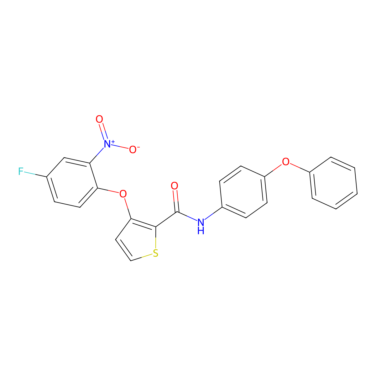 3-(4-fluoro-2-nitrophenoxy)-N-(4-phenoxyphenyl)thiophene-2-carboxamide molecular structure, CAS 306977-57-1