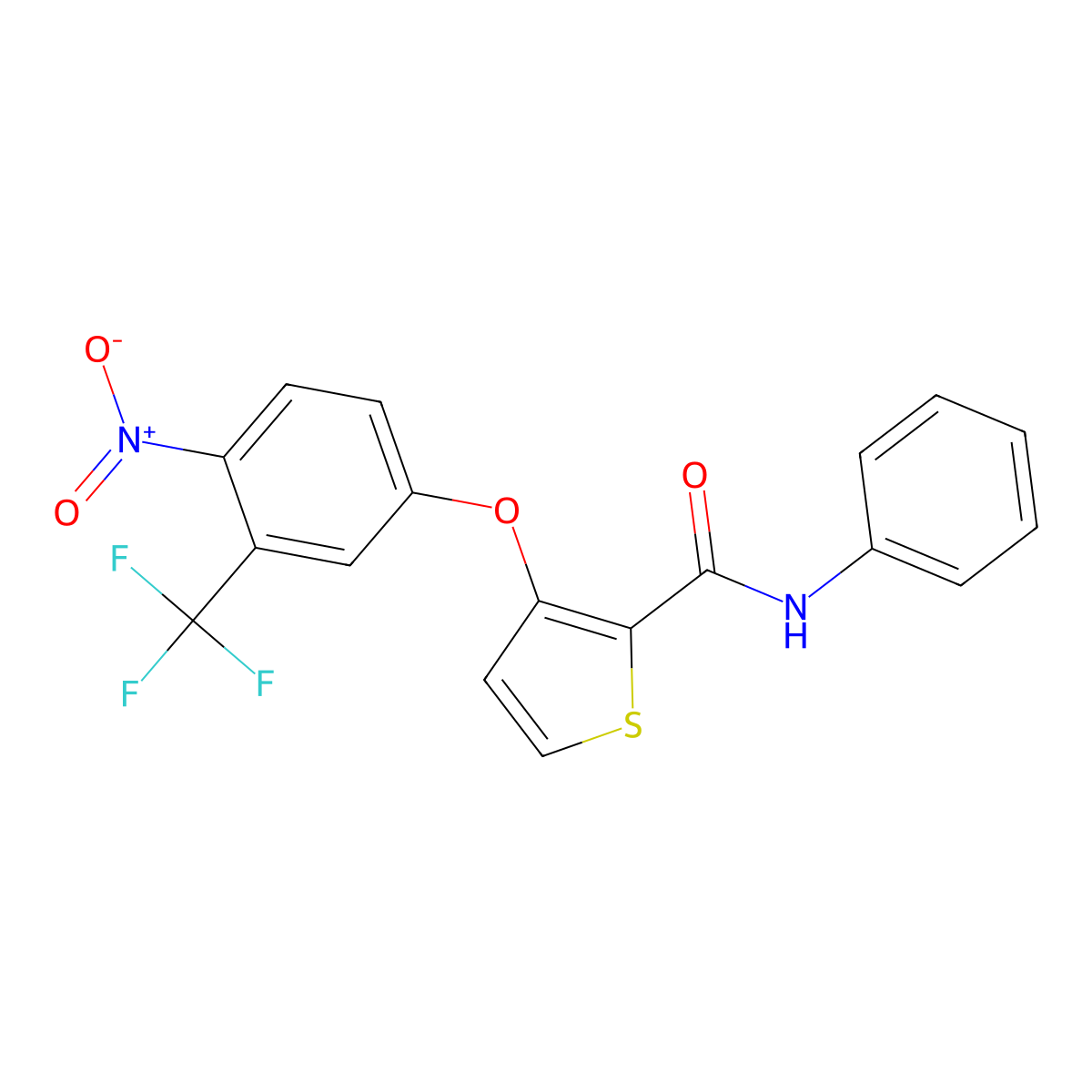3-[4-nitro-3-(trifluoromethyl)phenoxy]-N-phenylthiophene-2-carboxamide molecular structure, CAS 306977-61-7