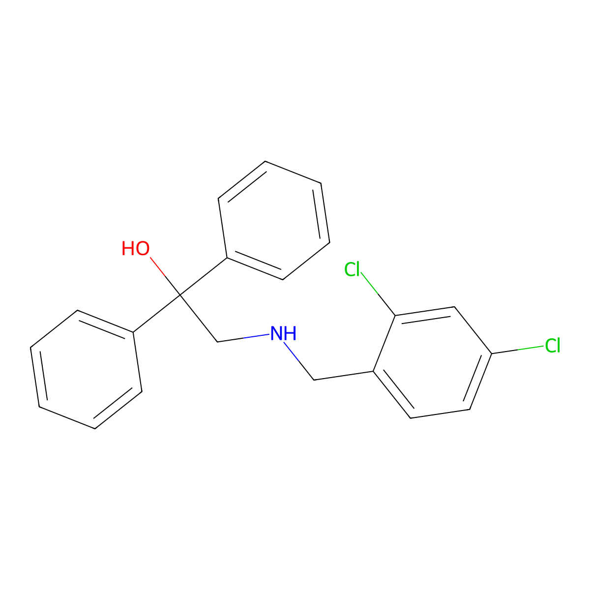 2-[(2,4-Dichlorobenzyl)amino]-1,1-diphenyl-1-ethanol molecular structure, CAS 306977-69-5