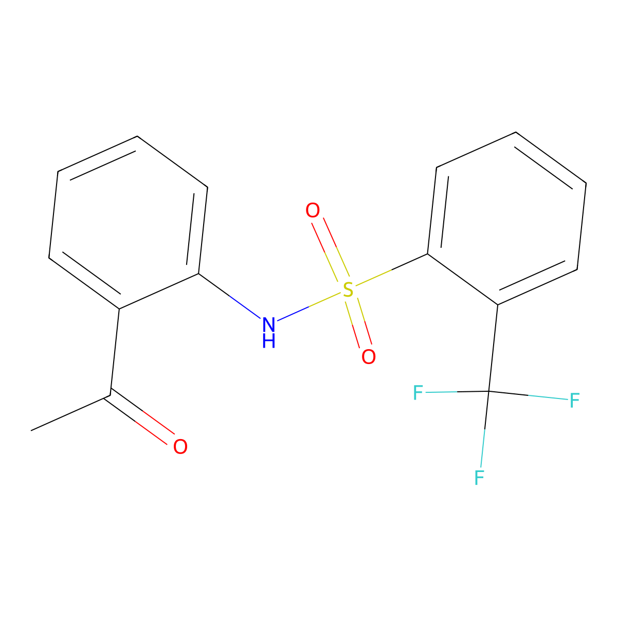 N-(2-acetylphenyl)-2-(trifluoromethyl)benzenesulfonamide molecular structure, CAS 306977-72-0