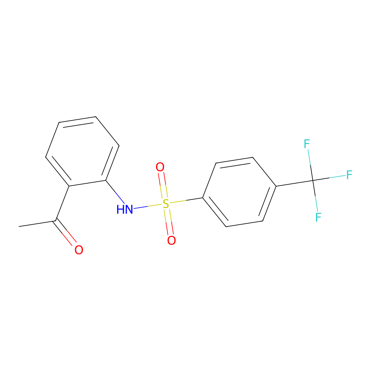 N-(2-acetylphenyl)-4-(trifluoromethyl)benzenesulfonamide molecular structure, CAS 306977-73-1