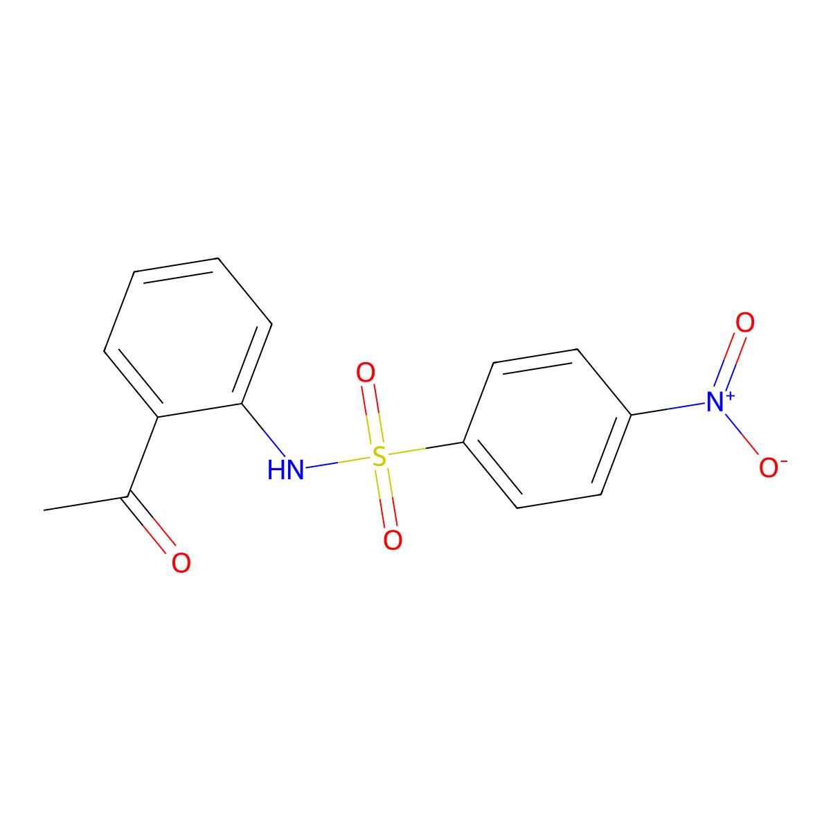 N-(2-acetylphenyl)-4-nitrobenzenesulfonamide molecular structure, CAS 306977-75-3