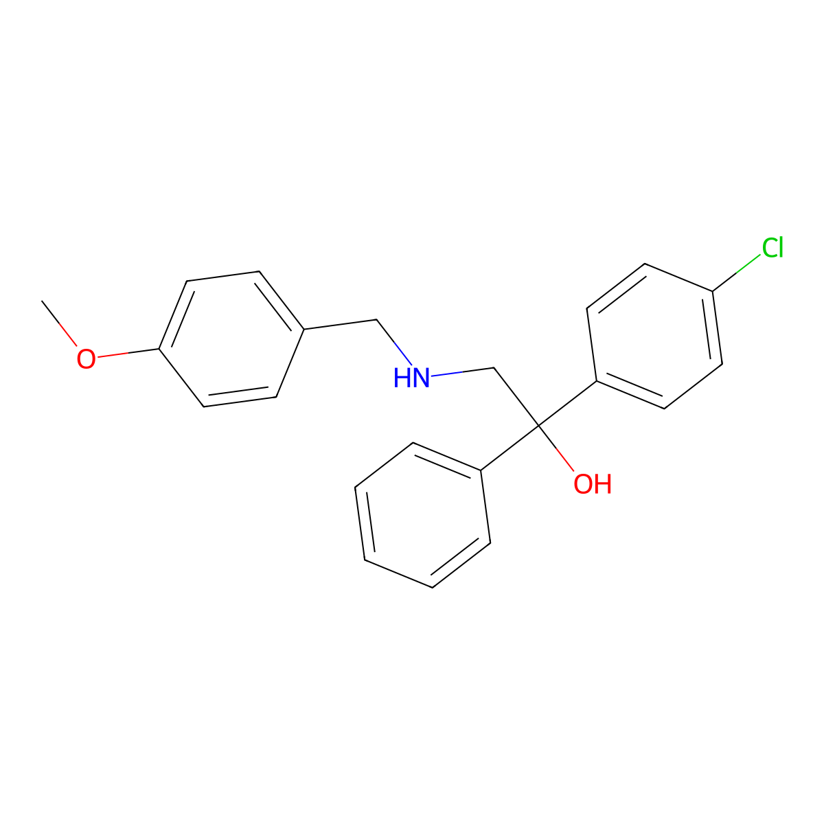 1-(4-Chlorophenyl)-2-[(4-methoxybenzyl)amino]-1-phenyl-1-ethanol molecular structure, CAS 306977-76-4