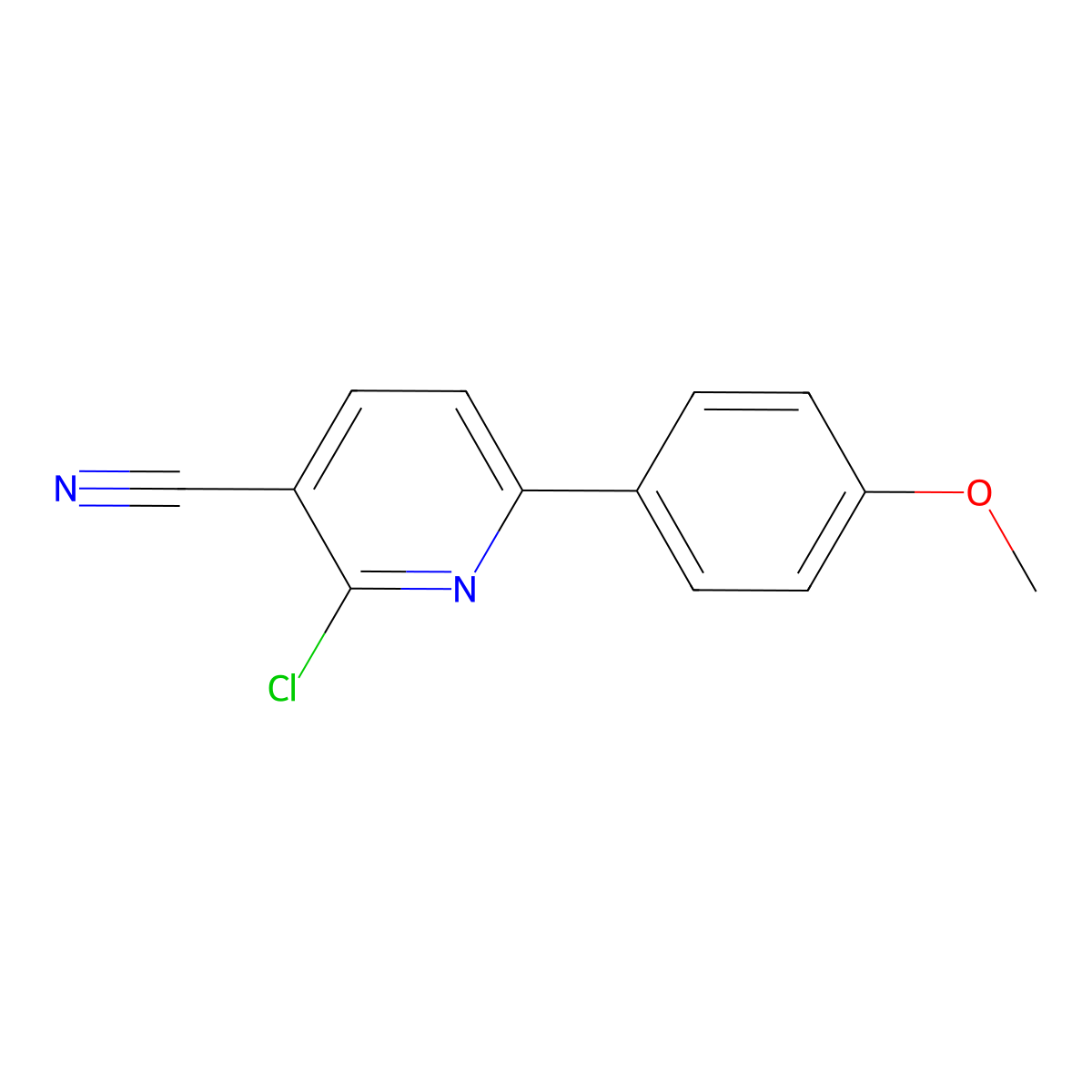 2-Chloro-6-(4-methoxyphenyl)nicotinonitrile molecular structure, CAS 306977-91-3