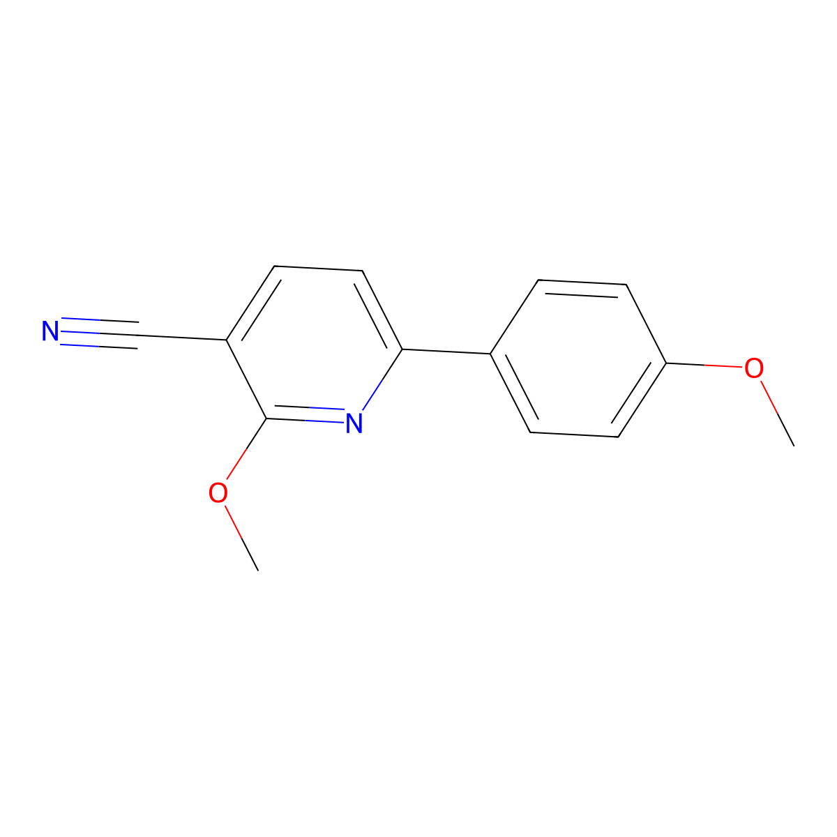 2-Methoxy-6-(4-methoxyphenyl)pyridine-3-carbonitrile molecular structure, CAS 306977-92-4