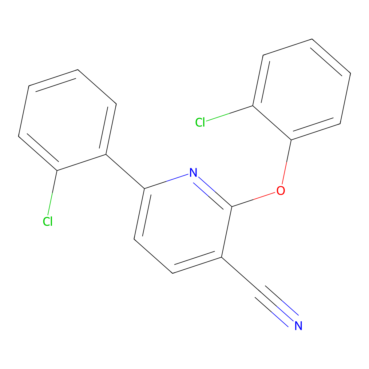 2-(2-Chlorophenoxy)-6-(2-chlorophenyl)pyridine-3-carbonitrile molecular structure, CAS 306977-95-7