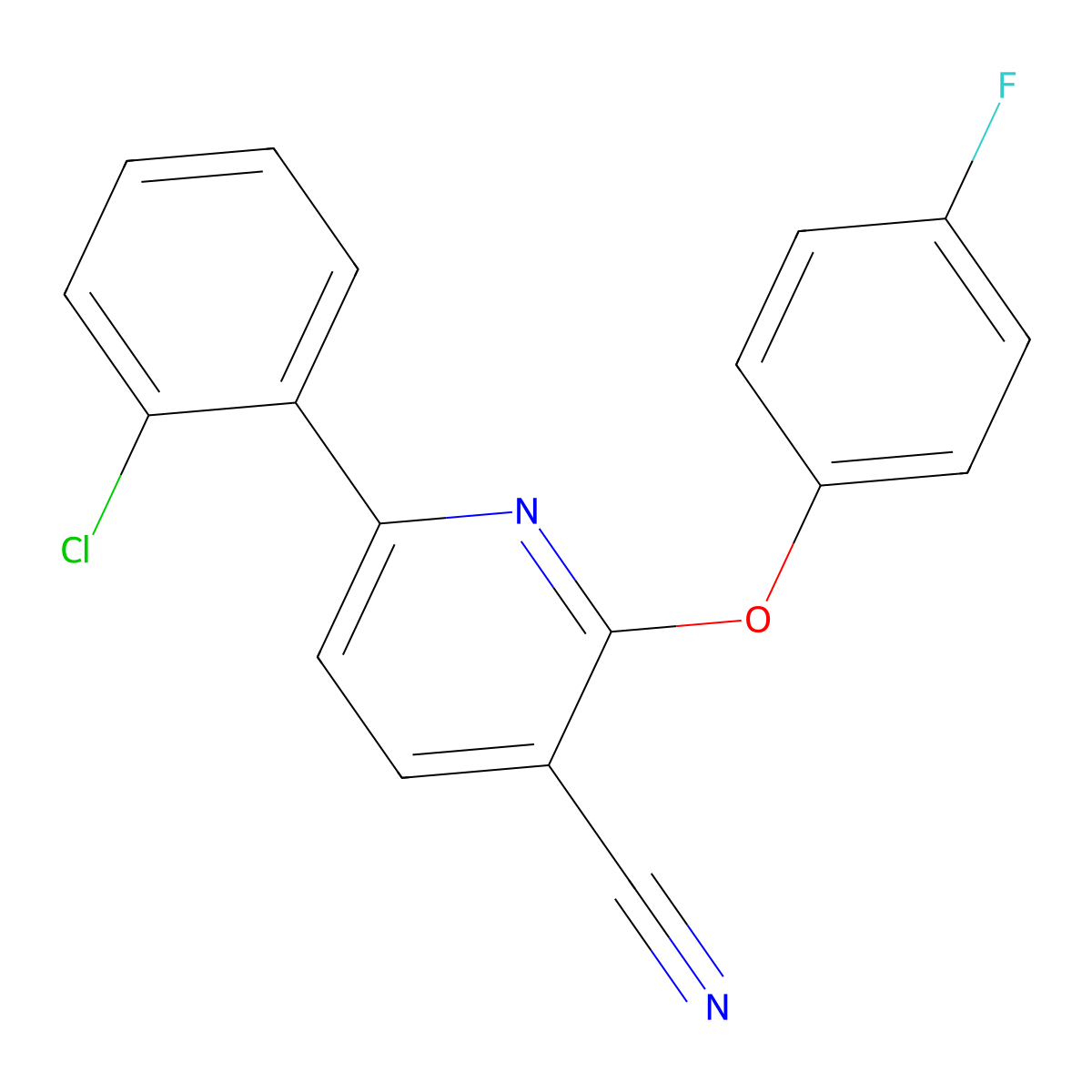6-(2-Chlorophenyl)-2-(4-fluorophenoxy)pyridine-3-carbonitrile molecular structure, CAS 306977-96-8
