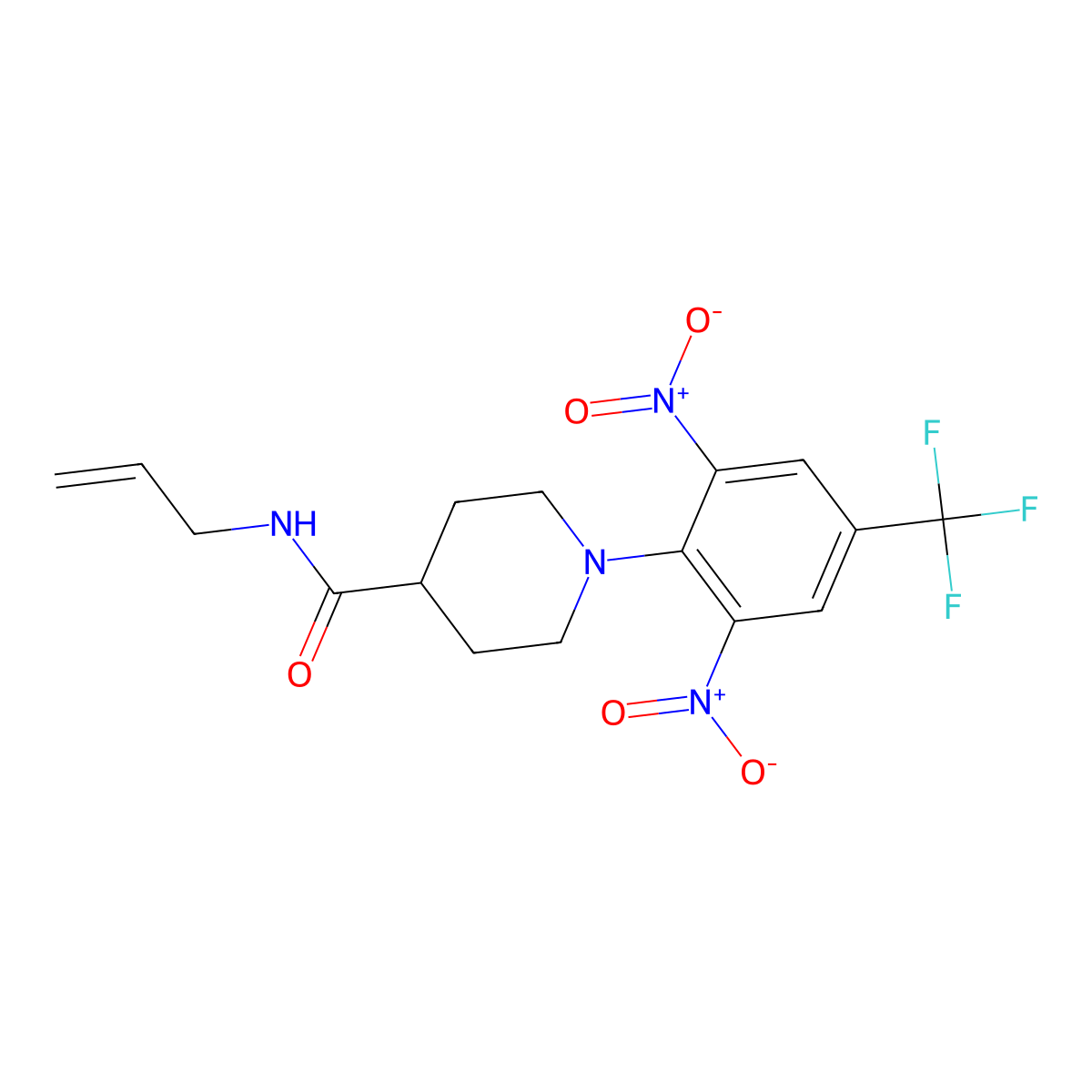 N-allyl-1-[2,6-dinitro-4-(trifluoromethyl)phenyl]-4-piperidinecarboxamide molecular structure, CAS 306977-98-0