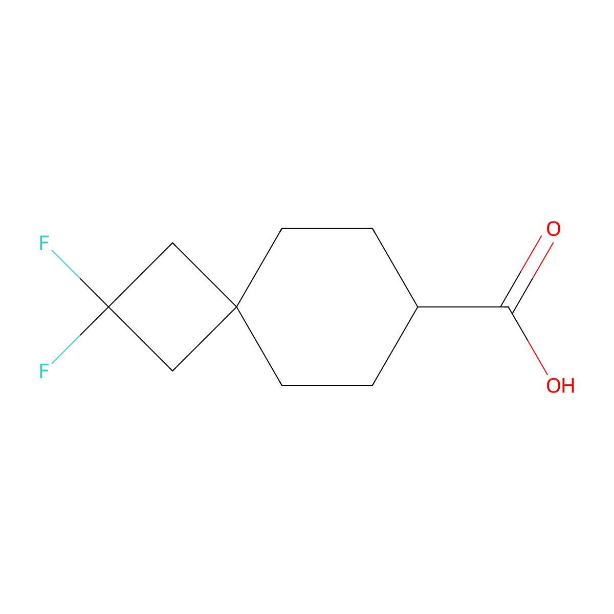 2,2-Difluorospiro[3.5]nonane-7-carboxylic acid molecular structure, CAS 3069771-44-1