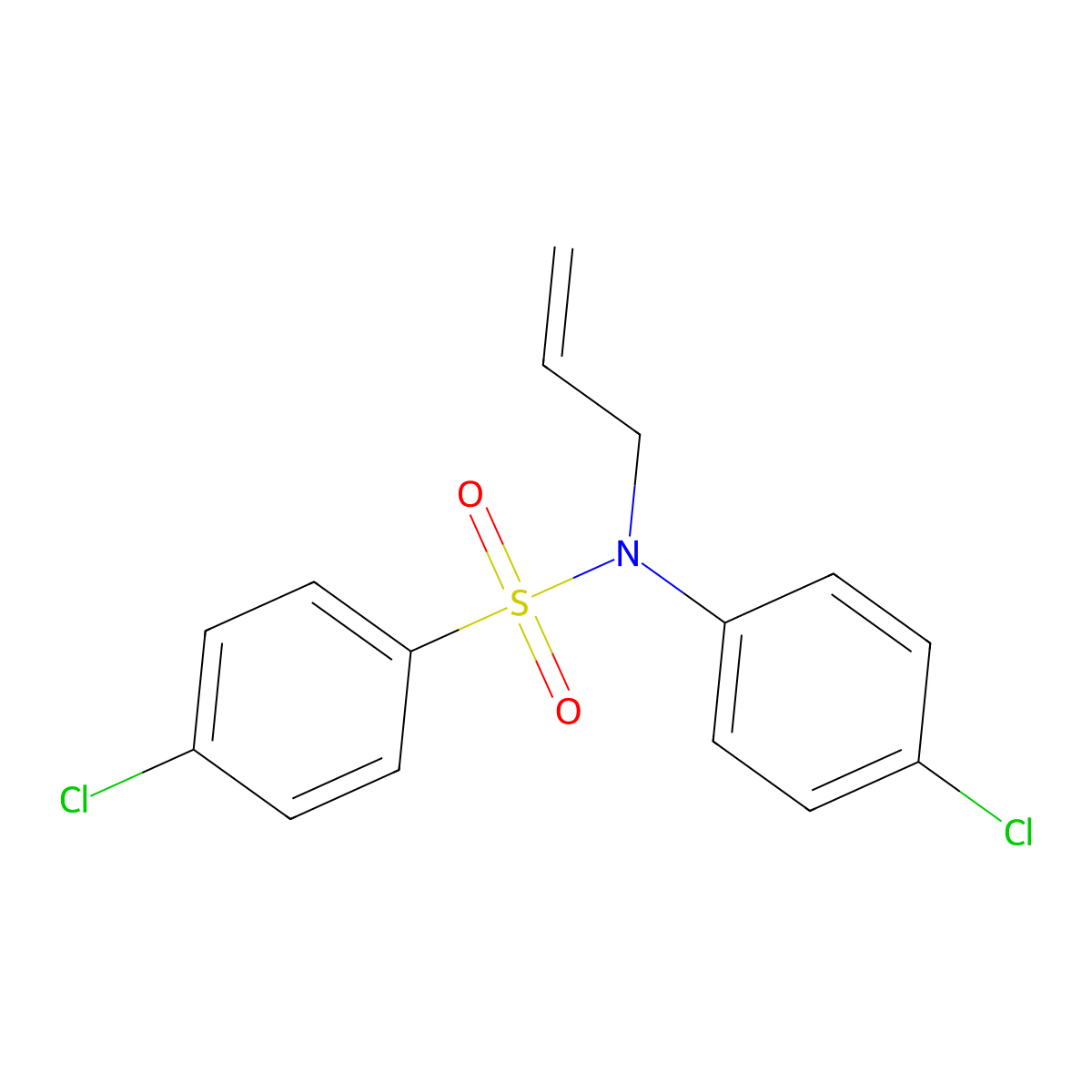 N-allyl-4-chloro-N-(4-chlorophenyl)benzenesulfonamide molecular structure, CAS 306978-01-8