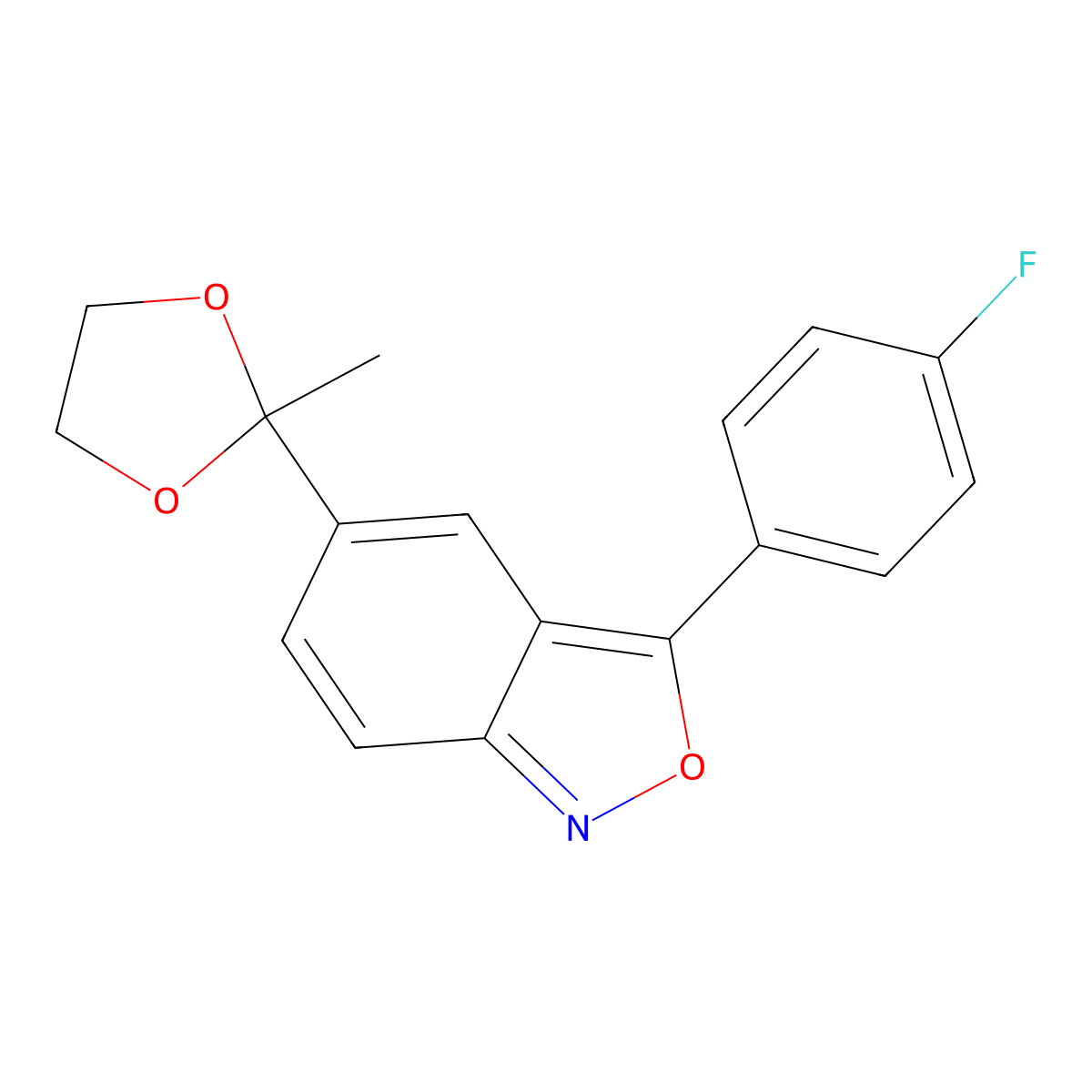 3-(4-Fluorophenyl)-5-(2-methyl-1,3-dioxolan-2-yl)-2,1-benzoxazole molecular structure, CAS 306978-21-2