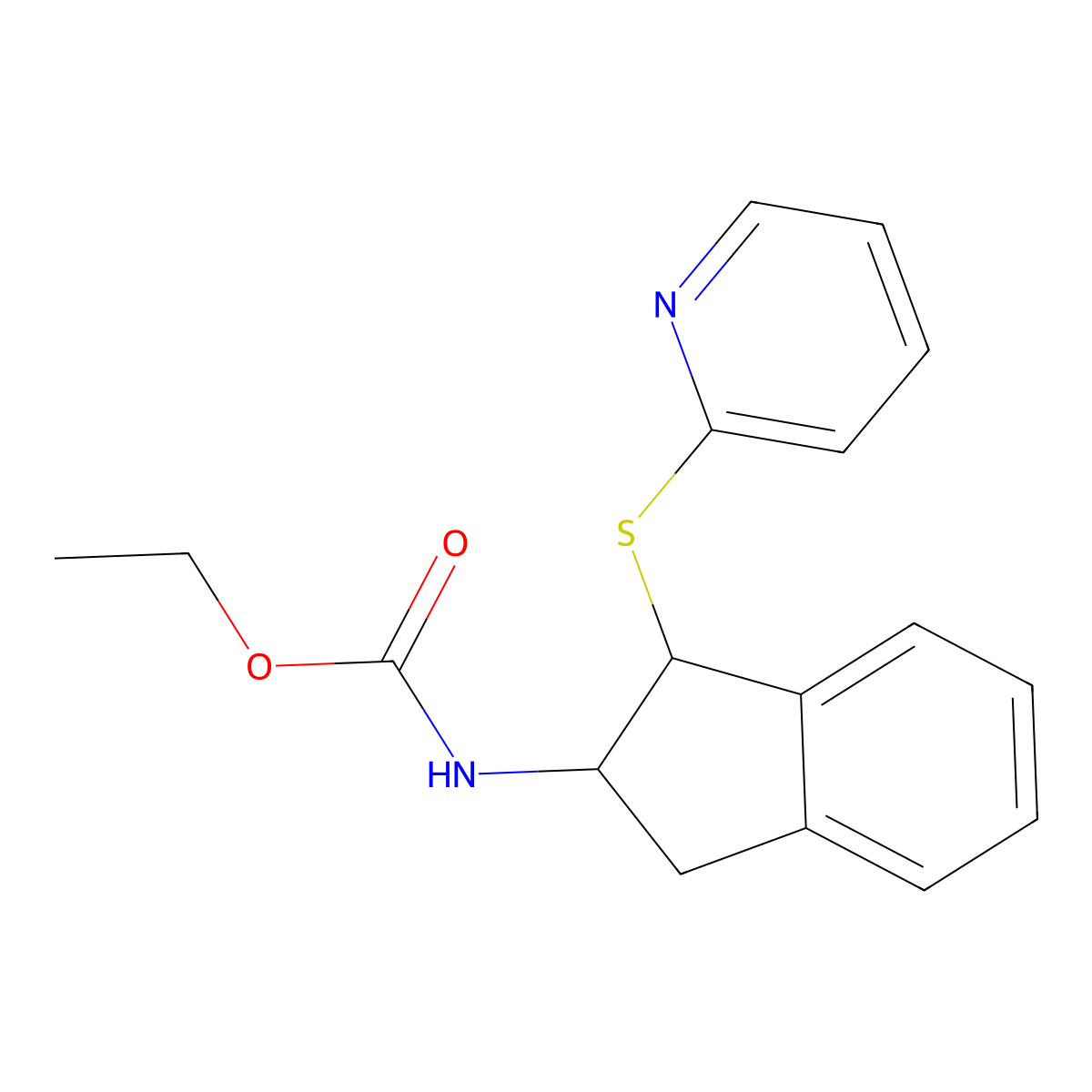 ethyl N-[1-(2-pyridinylsulfanyl)-2,3-dihydro-1H-inden-2-yl]carbamate molecular structure, CAS 306978-24-5