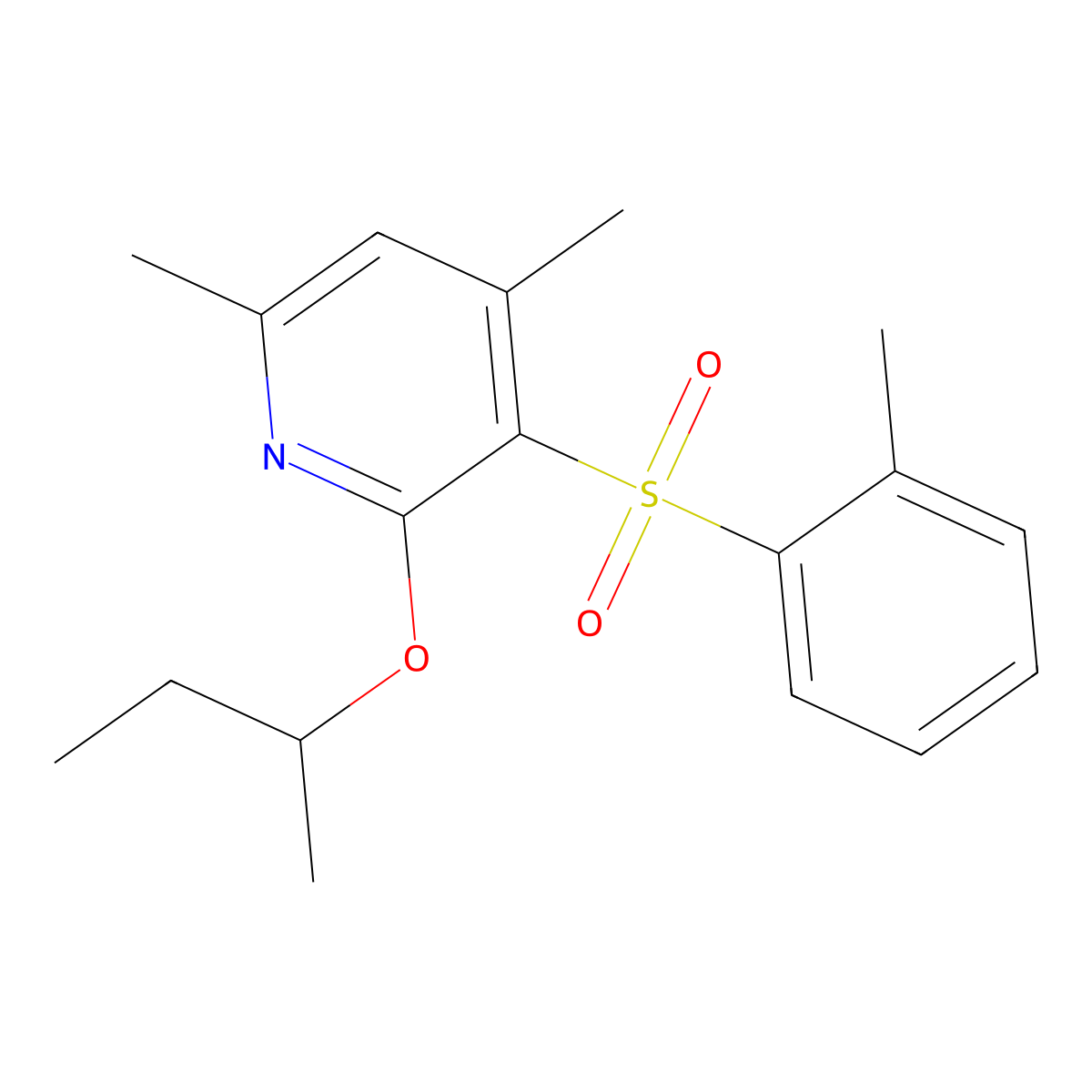 2-(Sec-butoxy)-4,6-dimethyl-3-[(2-methylphenyl)sulfonyl]pyridine molecular structure, CAS 306978-50-7
