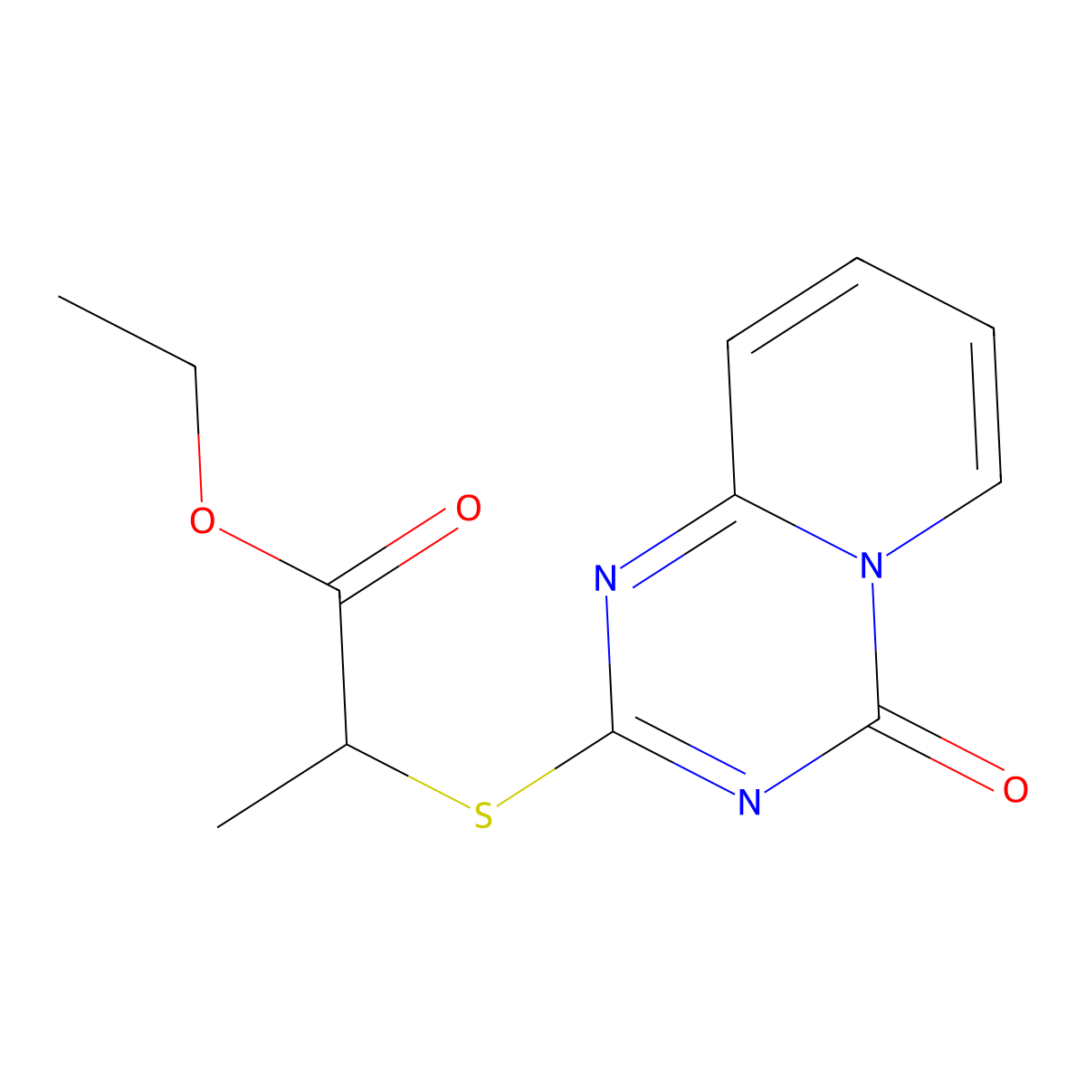 ethyl 2-[(4-oxo-4H-pyrido[1,2-a][1,3,5]triazin-2-yl)sulfanyl]propanoate molecular structure, CAS 306978-51-8