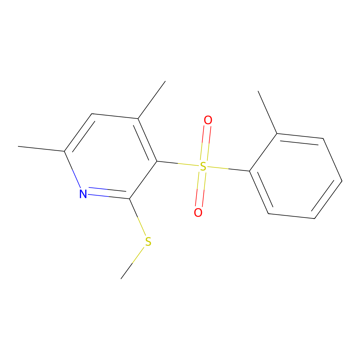 4,6-Dimethyl-3-[(2-methylphenyl)sulfonyl]-2-(methylsulfanyl)pyridine molecular structure, CAS 306978-53-0
