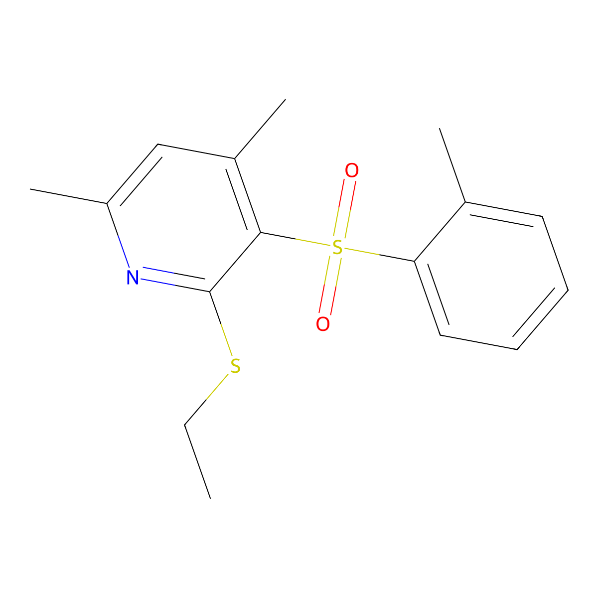 2-(Ethylsulfanyl)-4,6-dimethyl-3-[(2-methylphenyl)sulfonyl]pyridine molecular structure, CAS 306978-55-2