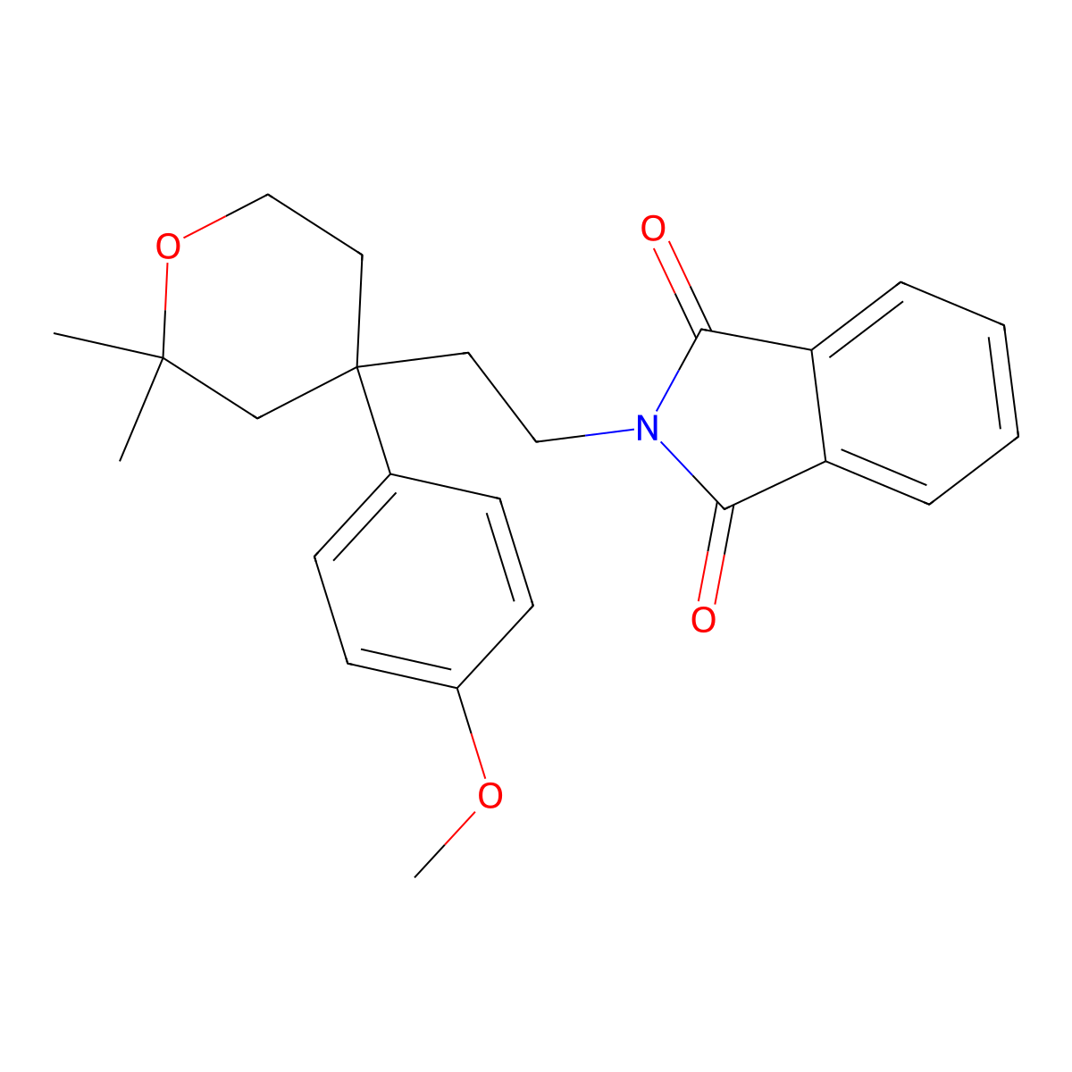 2-[2-[4-(4-Methoxyphenyl)-2,2-dimethyloxan-4-yl]ethyl]isoindole-1,3-dione molecular structure, CAS 306978-67-6