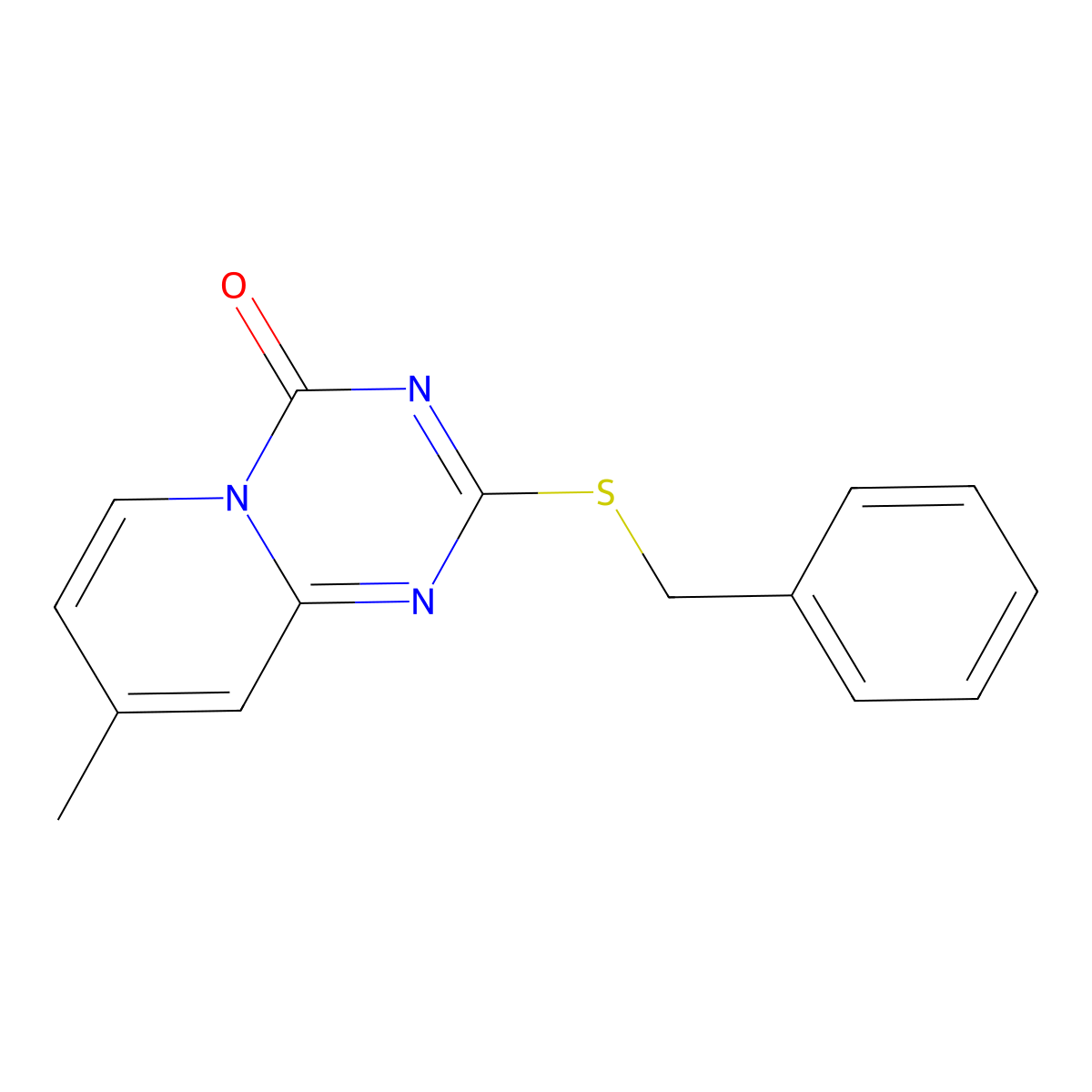 2-(benzylsulfanyl)-8-methyl-4H-pyrido[1,2-a][1,3,5]triazin-4-one molecular structure, CAS 306978-70-1