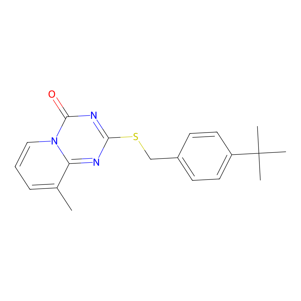 2-{[4-(tert-butyl)benzyl]sulfanyl}-9-methyl-4H-pyrido[1,2-a][1,3,5]triazin-4-one molecular structure, CAS 306978-83-6