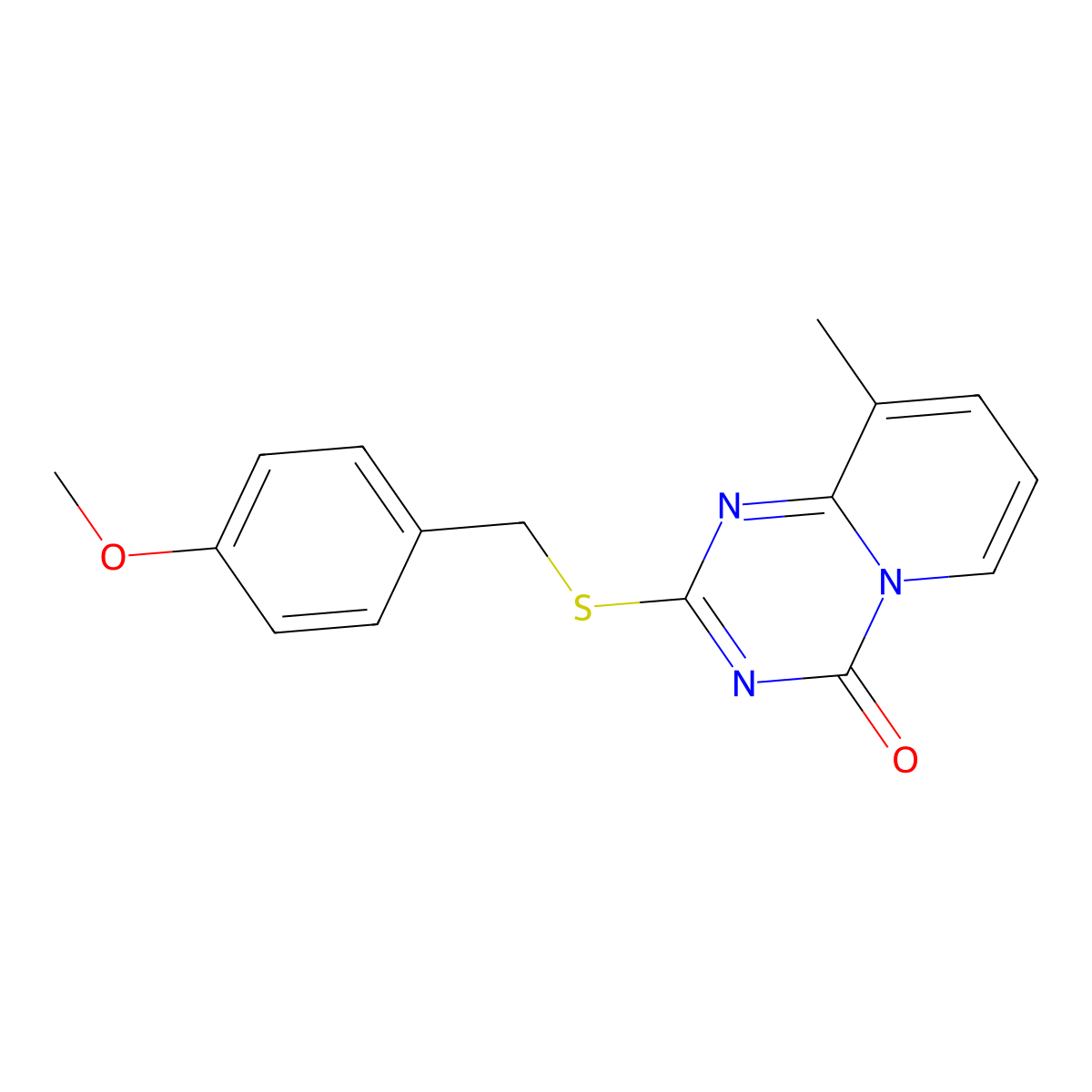 2-((4-Methoxybenzyl)sulfanyl)-9-methyl-4H-pyrido[1,2-a](1,3,5)triazin-4-one molecular structure, CAS 306978-85-8