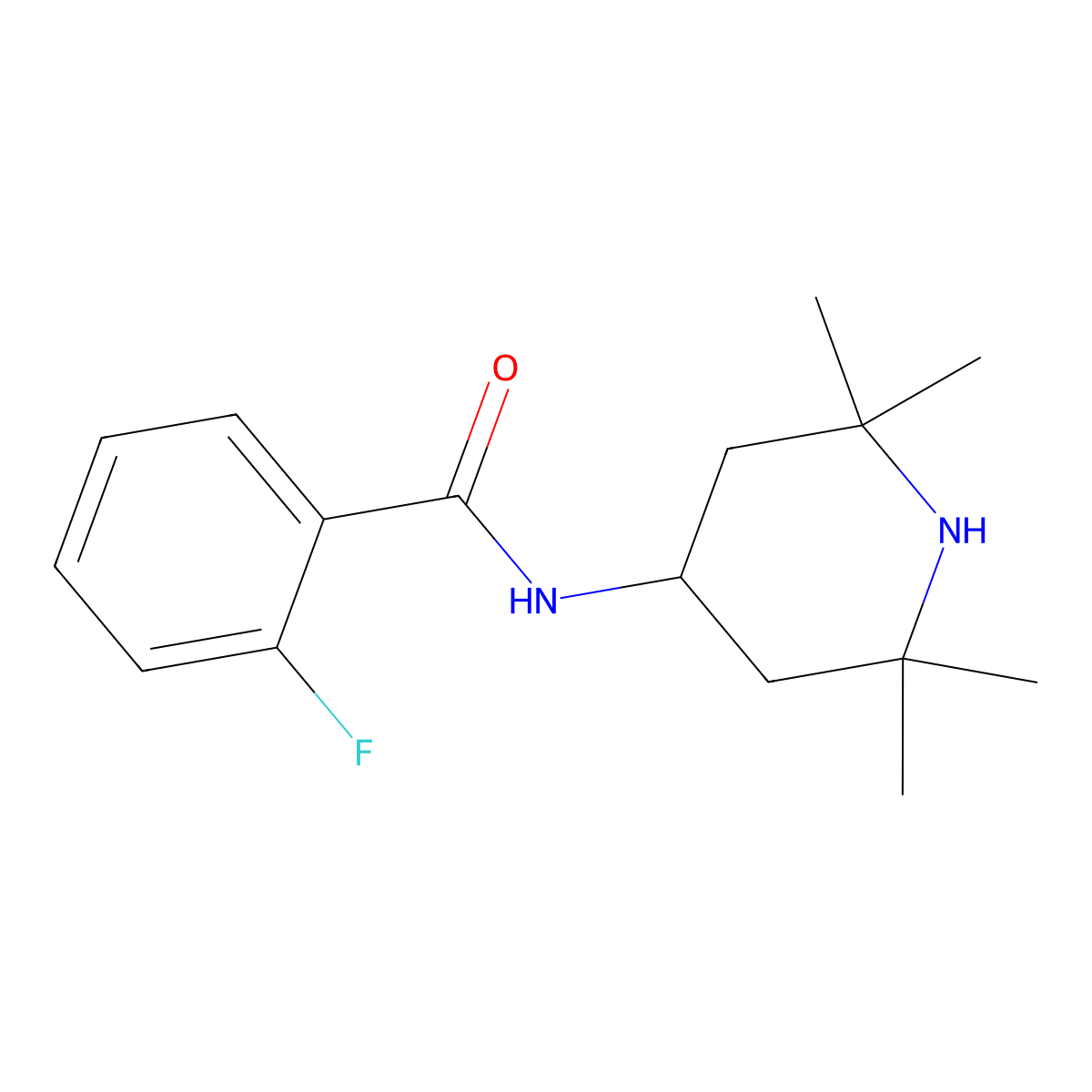 2-fluoro-N-(2,2,6,6-tetramethylpiperidin-4-yl)benzamide molecular structure, CAS 306978-88-1
