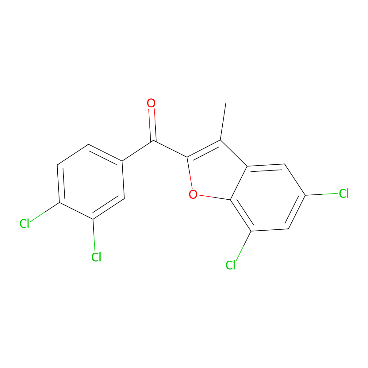 (5,7-Dichloro-3-methyl-1-benzofuran-2-yl)(3,4-dichlorophenyl)methanone molecular structure, CAS 306979-03-3