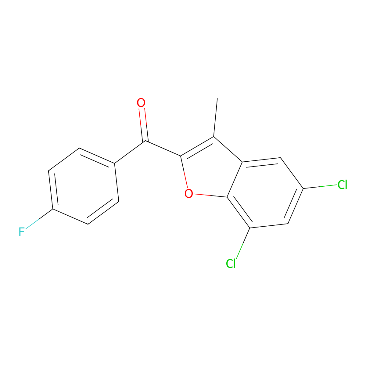(5,7-Dichloro-3-methyl-1-benzofuran-2-yl)(4-fluorophenyl)methanone molecular structure, CAS 306979-05-5