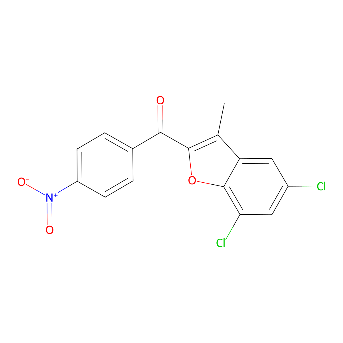 (5,7-Dichloro-3-methyl-1-benzofuran-2-yl)(4-nitrophenyl)methanone molecular structure, CAS 306979-10-2