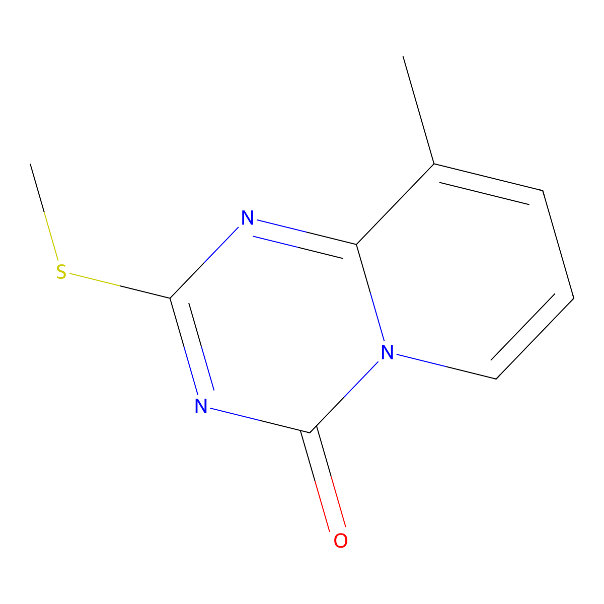 9-methyl-2-(methylsulfanyl)-4H-pyrido[1,2-a][1,3,5]triazin-4-one molecular structure, CAS 306979-12-4