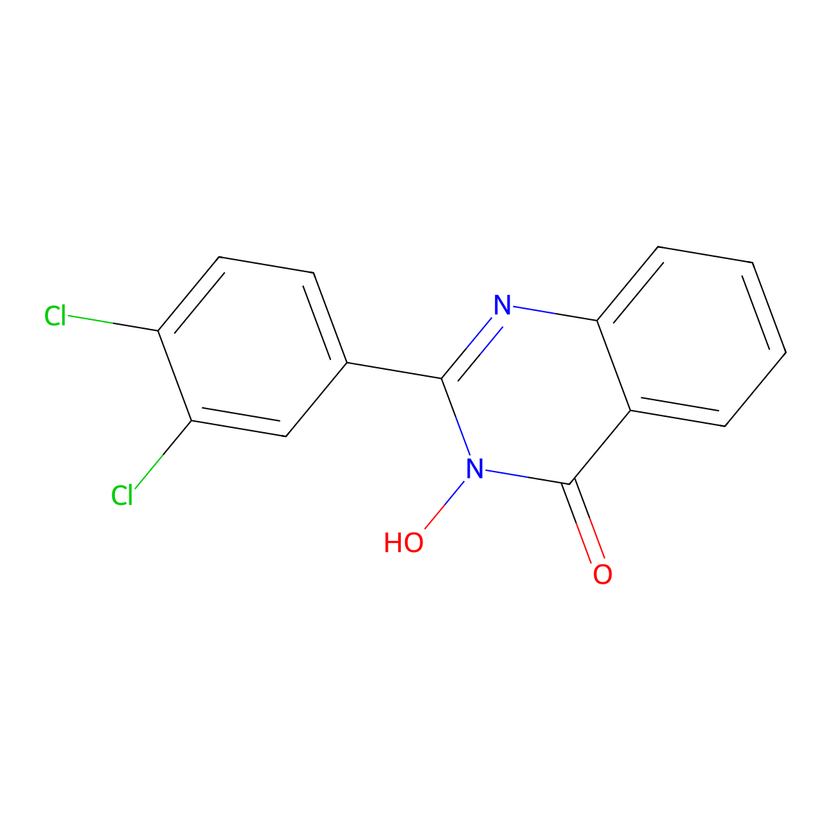 2-(3,4-dichlorophenyl)-3-hydroxy-4(3H)-quinazolinone molecular structure, CAS 306979-14-6