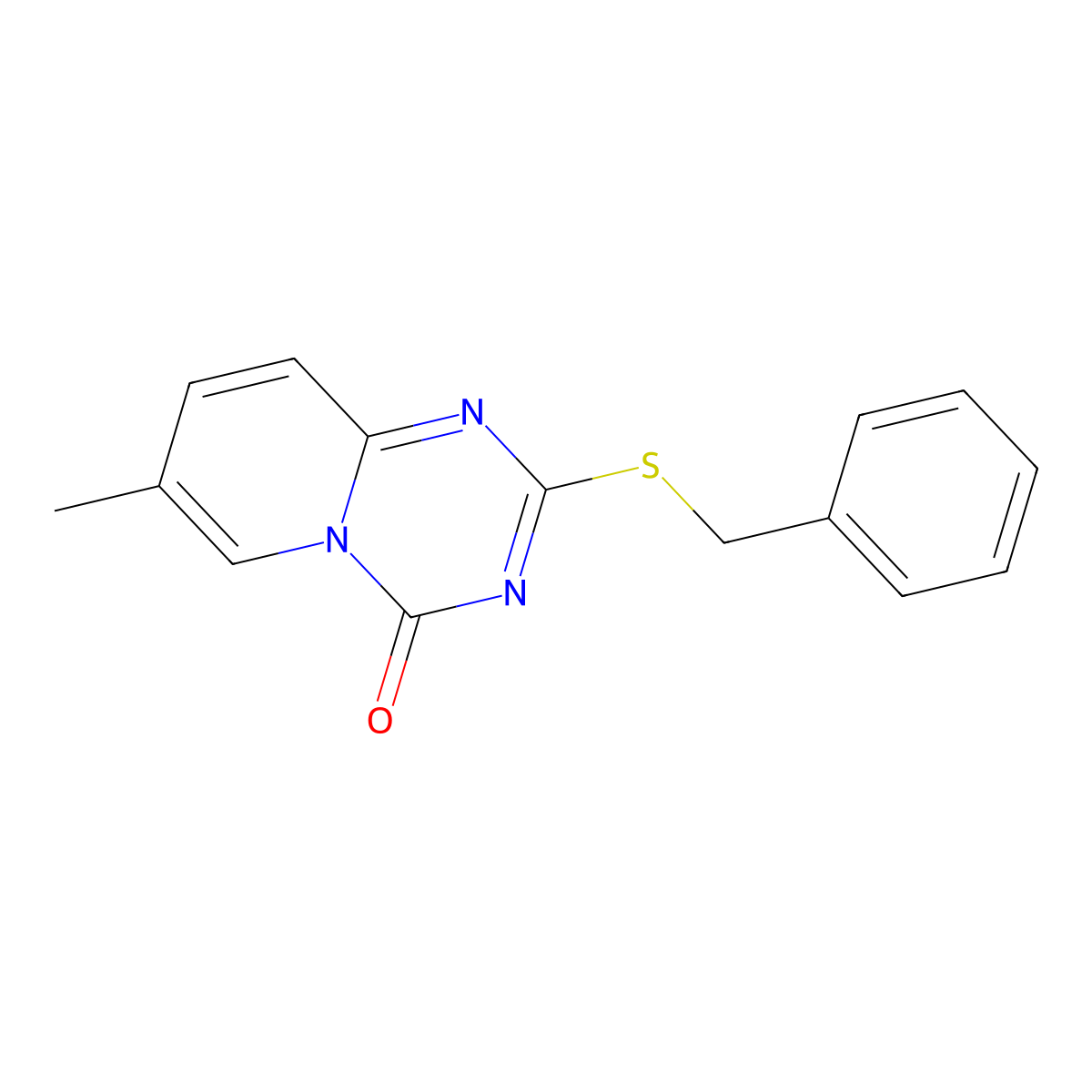 2-(benzylsulfanyl)-7-methyl-4H-pyrido[1,2-a][1,3,5]triazin-4-one molecular structure, CAS 306979-20-4