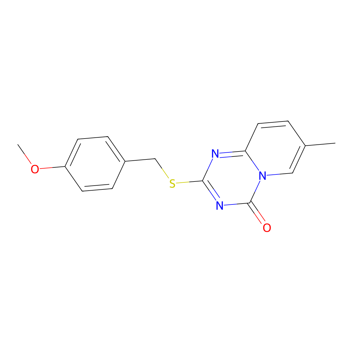 2-((4-Methoxybenzyl)sulfanyl)-7-methyl-4H-pyrido[1,2-a](1,3,5)triazin-4-one molecular structure, CAS 306979-23-7