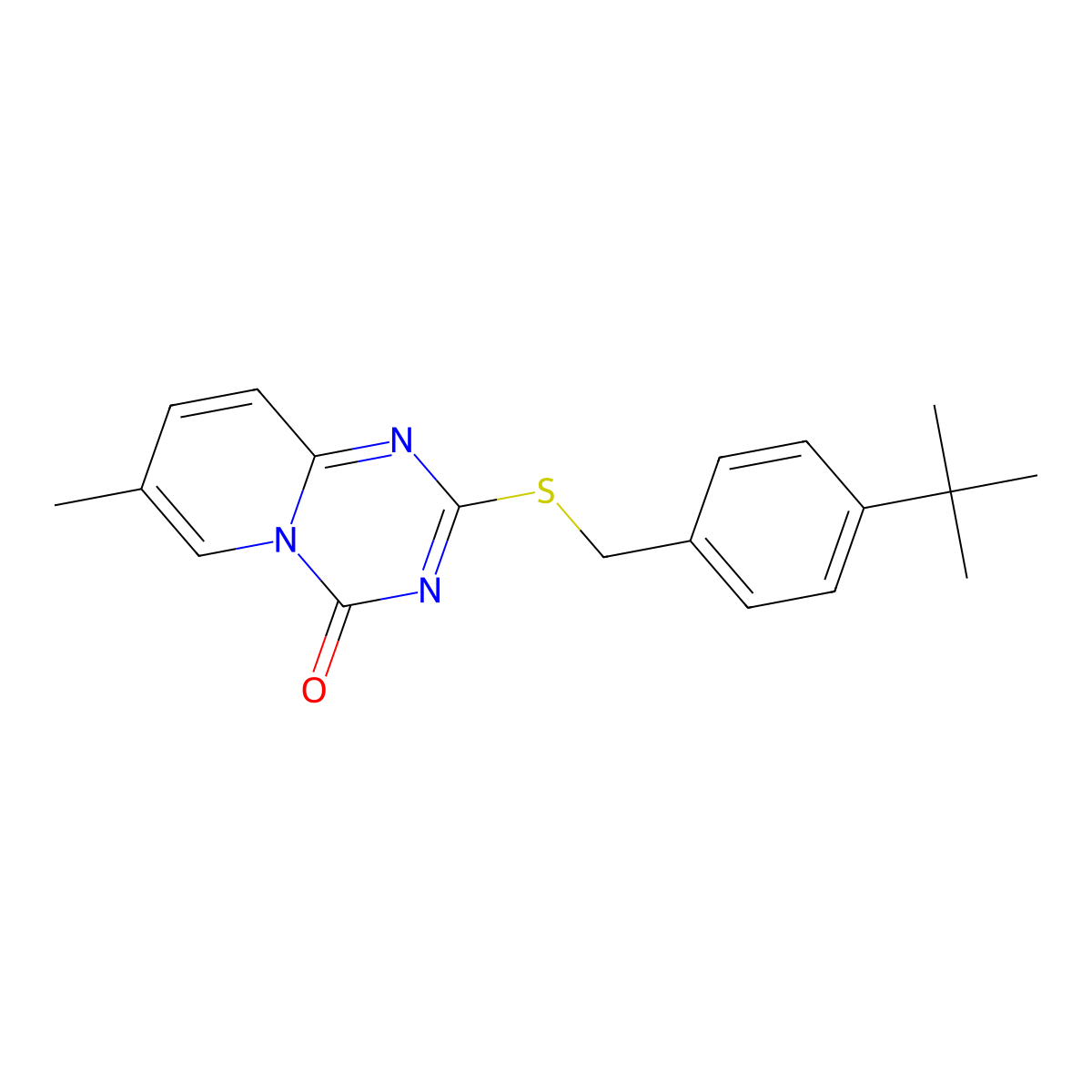 2-((4-(Tert-butyl)benzyl)sulfanyl)-7-methyl-4H-pyrido[1,2-a](1,3,5)triazin-4-one molecular structure, CAS 306979-24-8