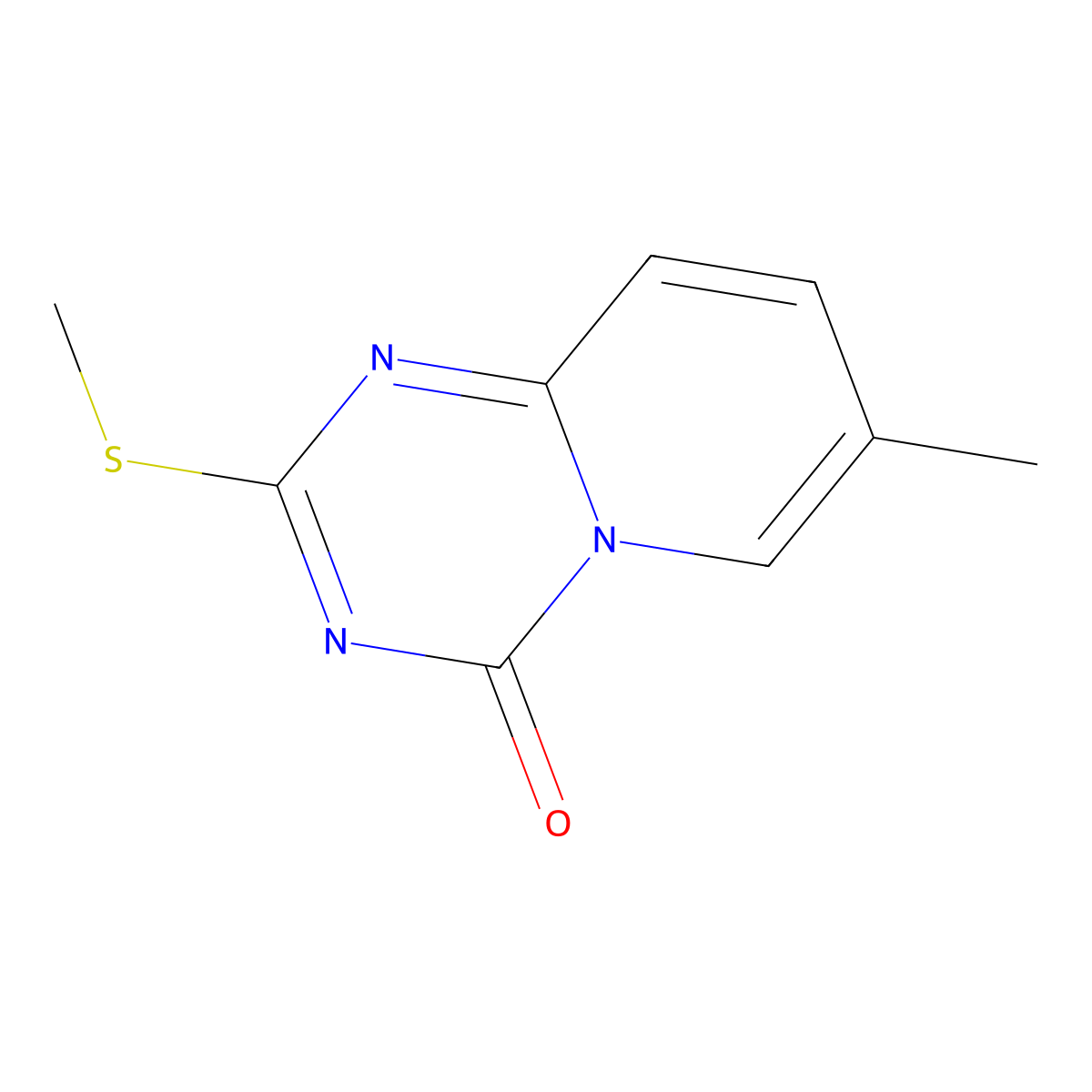 7-methyl-2-(methylsulfanyl)-4H-pyrido[1,2-a][1,3,5]triazin-4-one molecular structure, CAS 306979-28-2