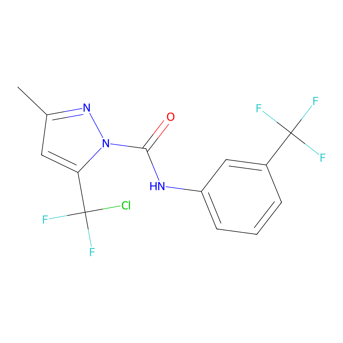 5-(Chloro(difluoro)methyl)-3-methyl-N-(3-(trifluoromethyl)phenyl)-1H-pyrazole-1-carboxamide molecular structure, CAS 306979-30-6