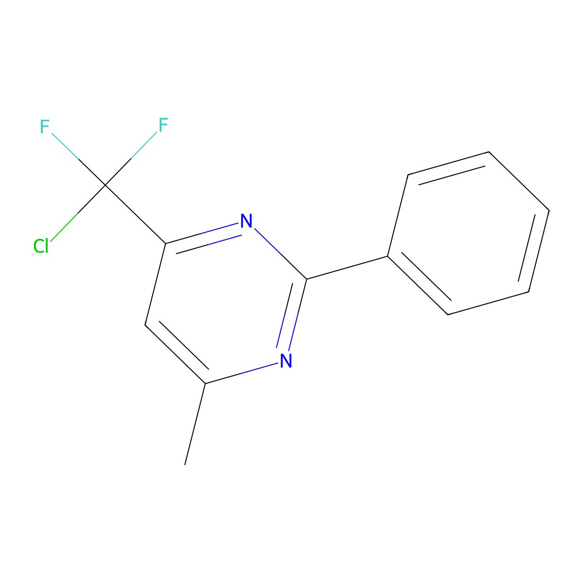4-(Chlorodifluoromethyl)-6-methyl-2-phenylpyrimidine molecular structure, CAS 306979-31-7