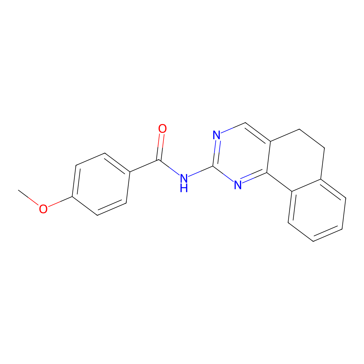 N-(5,6-dihydrobenzo[h]quinazolin-2-yl)-4-methoxybenzenecarboxamide molecular structure, CAS 306979-32-8