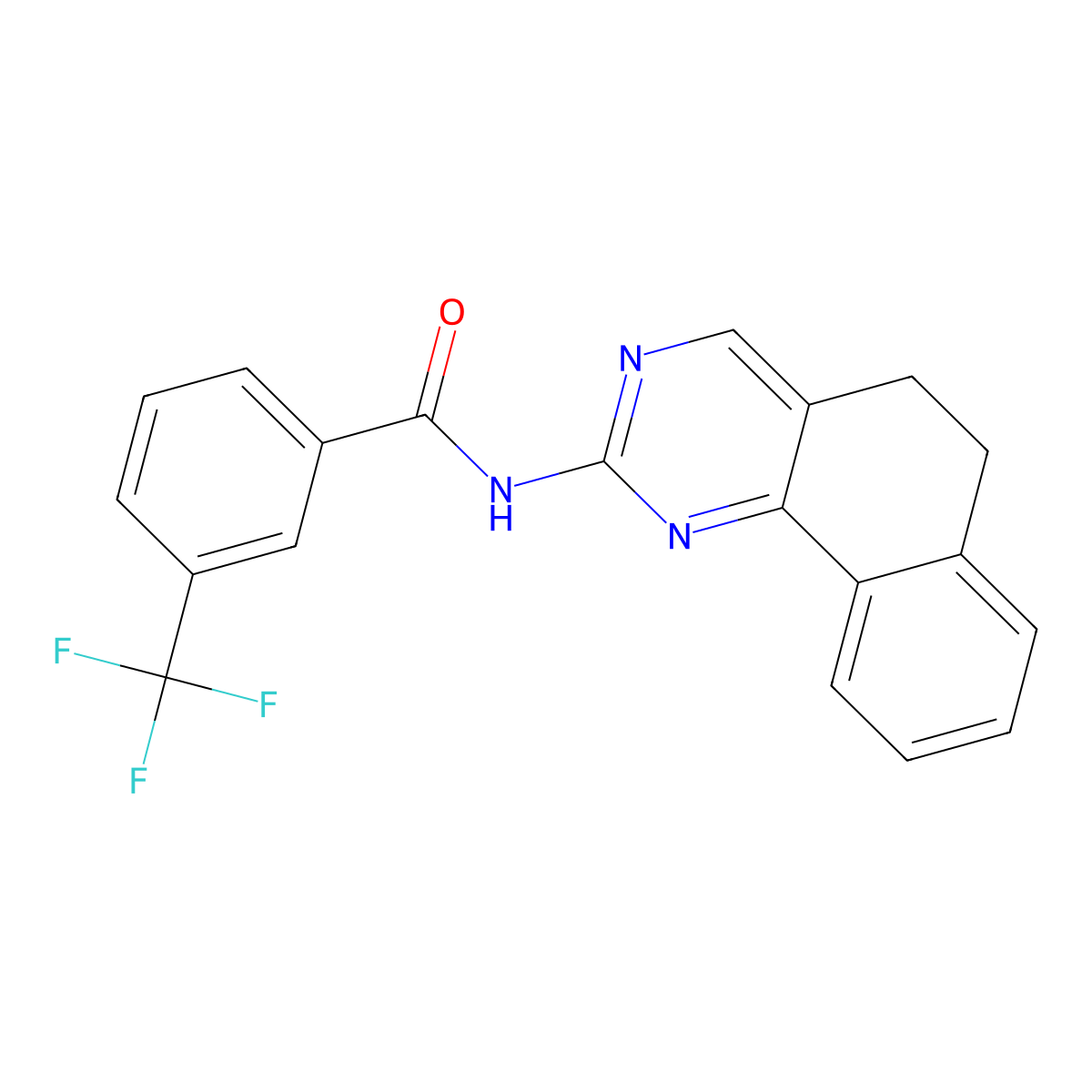N-(5,6-dihydrobenzo[h]quinazolin-2-yl)-3-(trifluoromethyl)benzamide molecular structure, CAS 306979-35-1