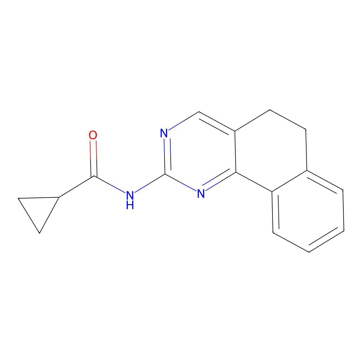 N-(5,6-dihydrobenzo[h]quinazolin-2-yl)cyclopropanecarboxamide molecular structure, CAS 306979-36-2
