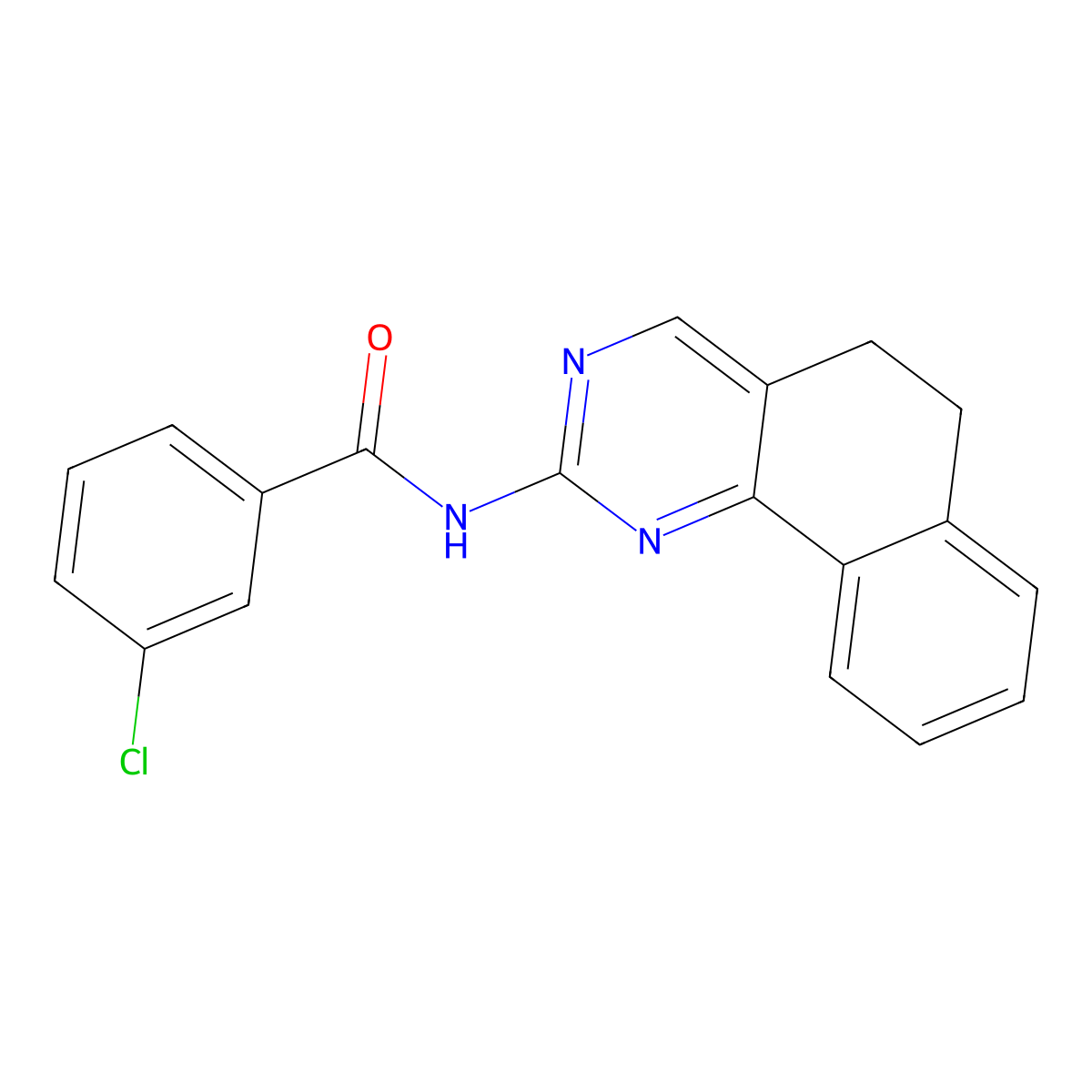 3-chloro-N-(5,6-dihydrobenzo[h]quinazolin-2-yl)benzenecarboxamide molecular structure, CAS 306979-37-3