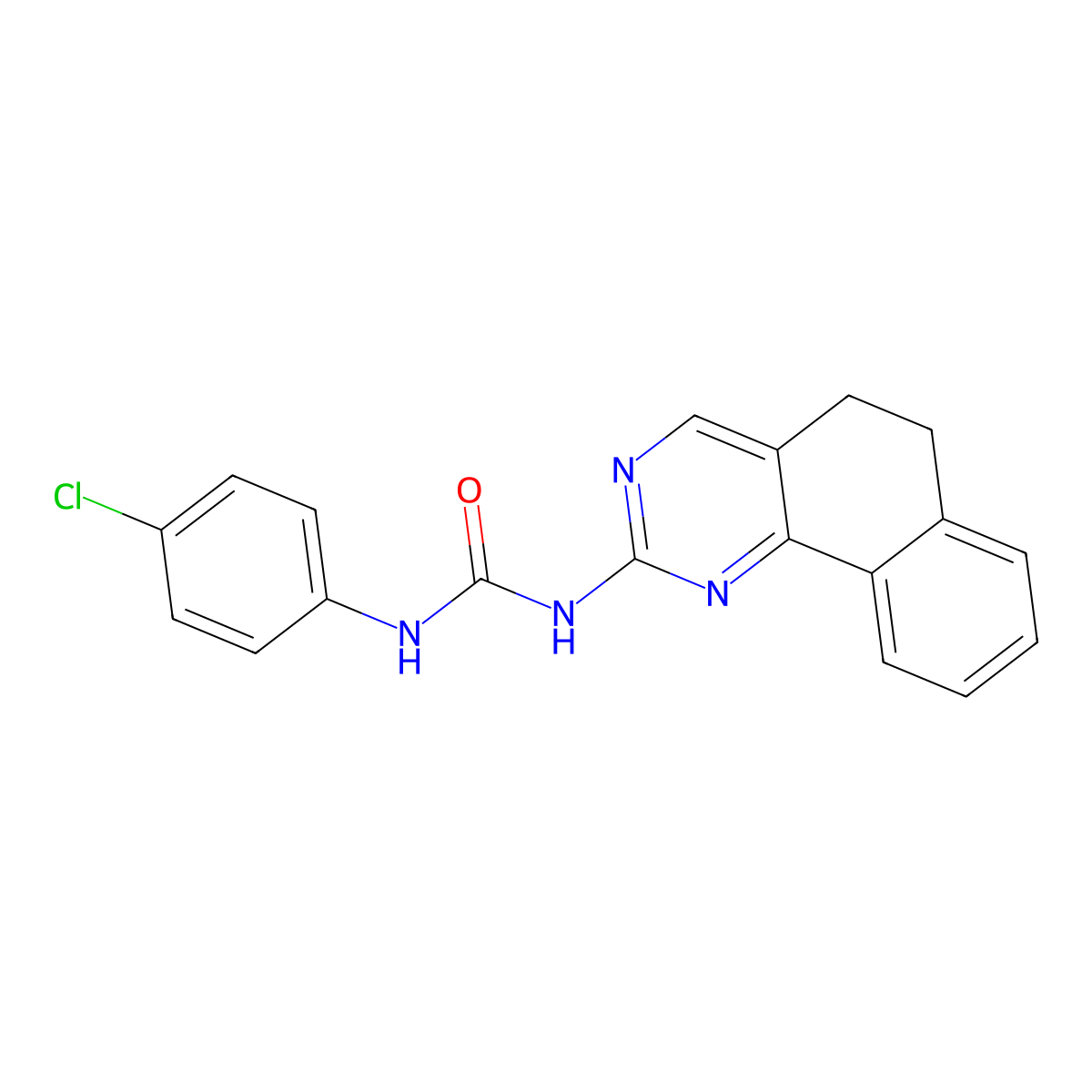N-(4-chlorophenyl)-N'-(5,6-dihydrobenzo[h]quinazolin-2-yl)urea molecular structure, CAS 306979-41-9