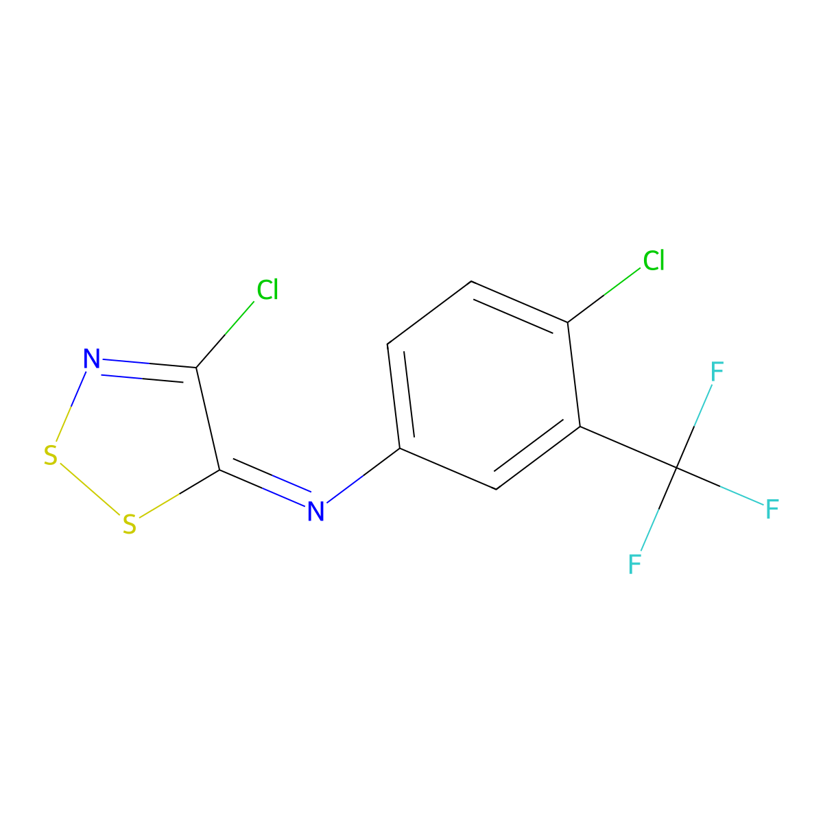 4-chloro-N-(4-chloro-5H-1,2,3-dithiazol-5-yliden)-3-(trifluoromethyl)aniline molecular structure, CAS 306979-50-0