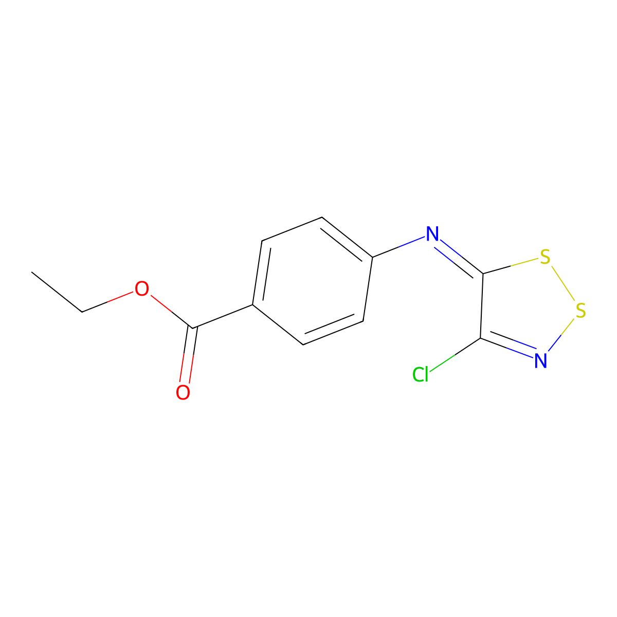 ethyl 4-[(4-chloro-5H-1,2,3-dithiazol-5-yliden)amino]benzenecarboxylate molecular structure, CAS 306979-51-1