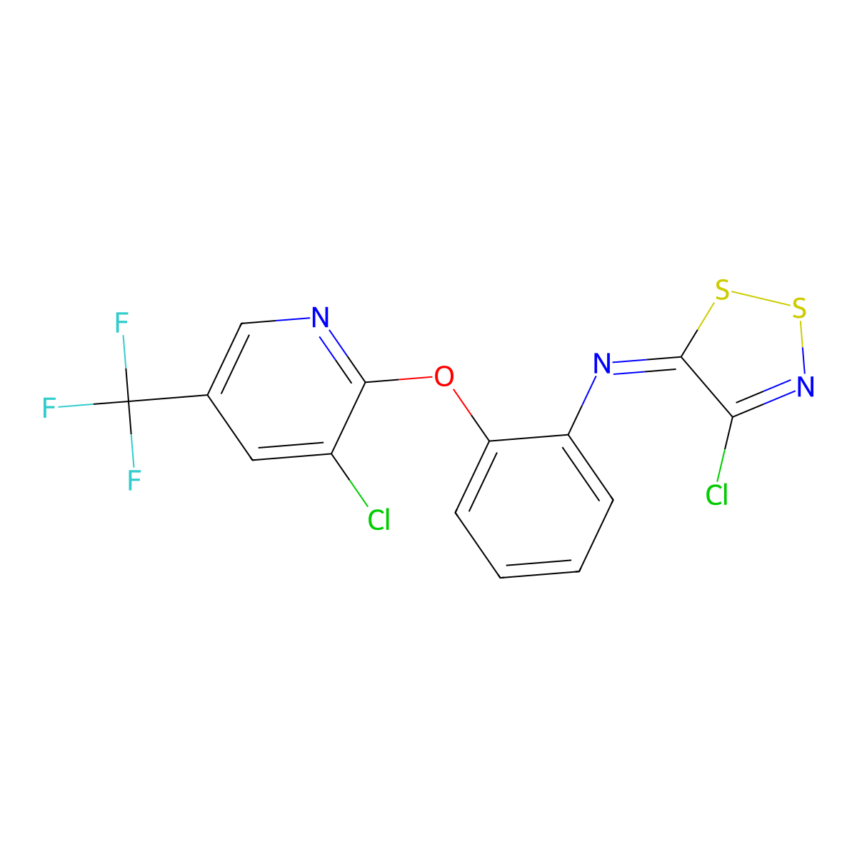 N-(4-chloro-5H-1,2,3-dithiazol-5-yliden)-2-{[3-chloro-5-(trifluoromethyl)-2-pyridinyl]oxy}aniline molecular structure, CAS 306979-52-2
